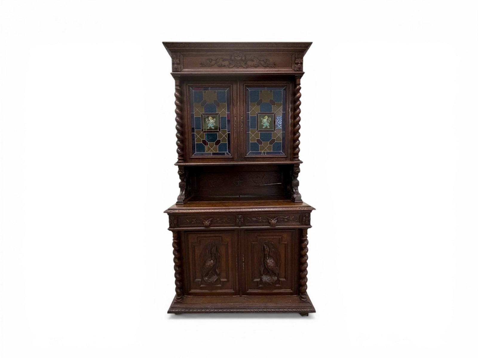 Barley Twist Hunt Buffet With Stained Glass (1 of 18)