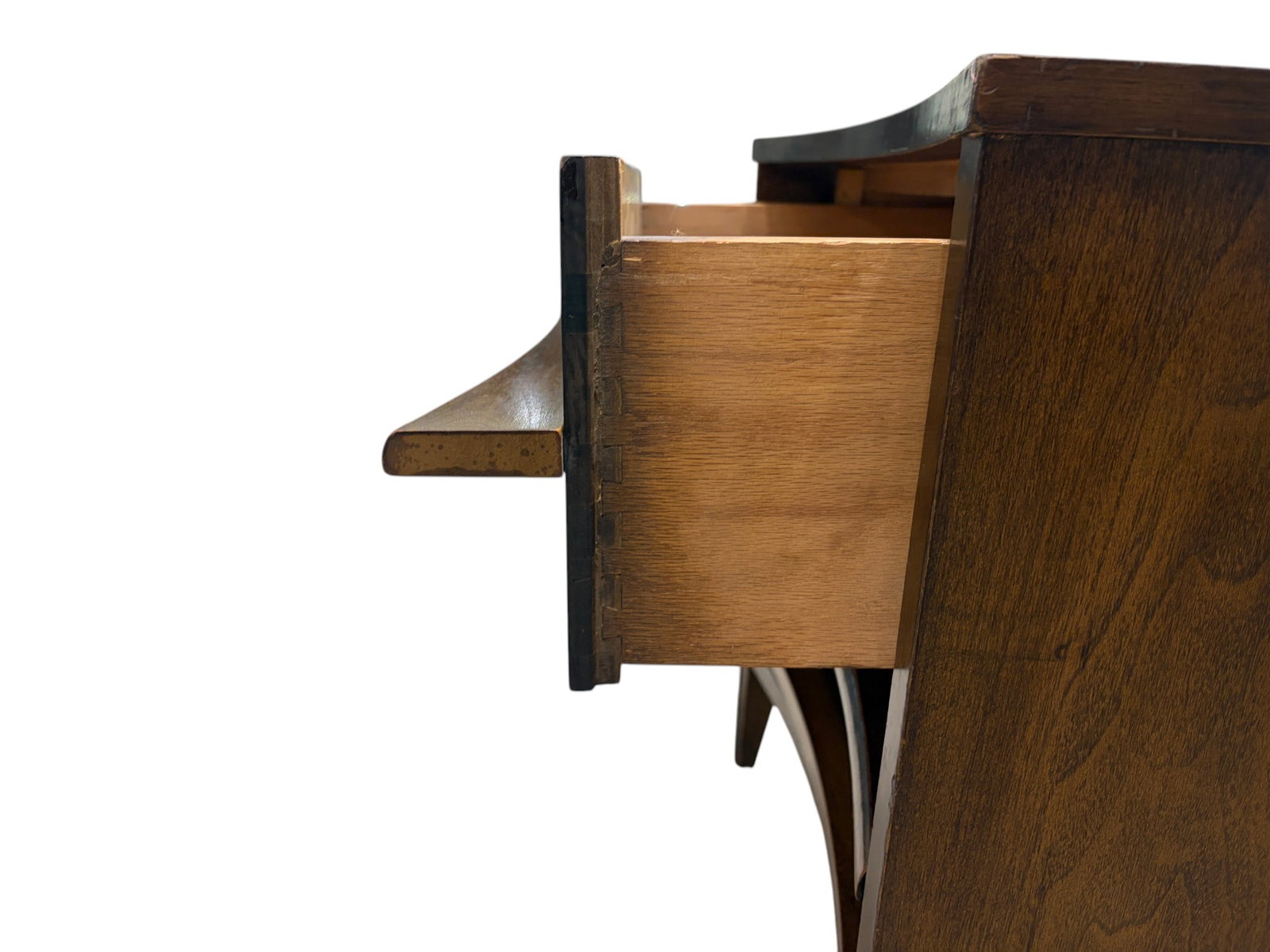 Concave Walnut Nightstand - 5