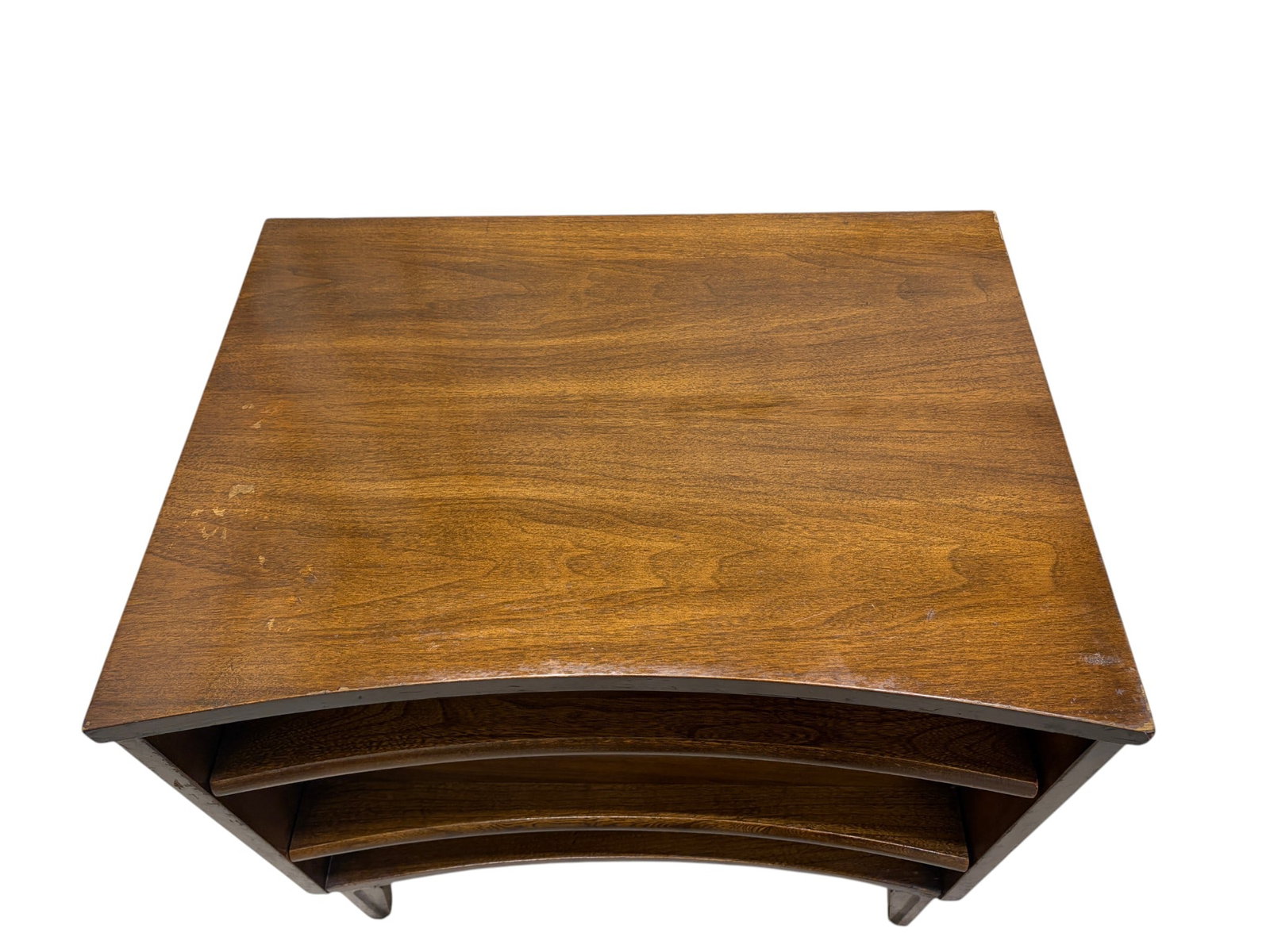 Concave Walnut Nightstand - 7