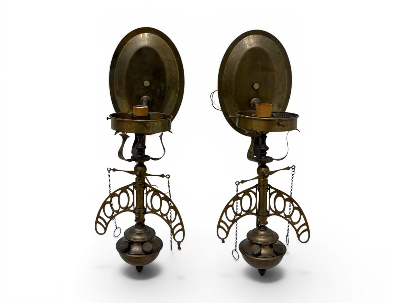 Pair of Art Deco Brass Sconces (1 of 6)