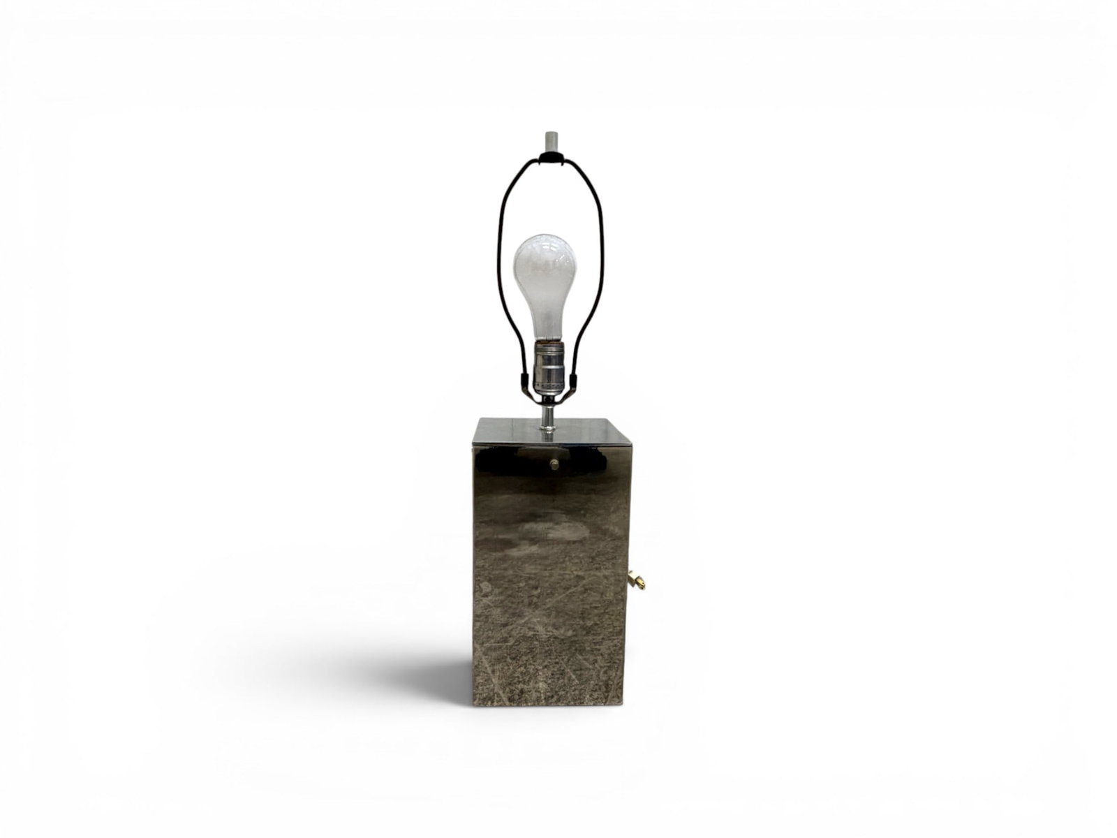 Modern Chrome Cube Lamp (1 of 4)