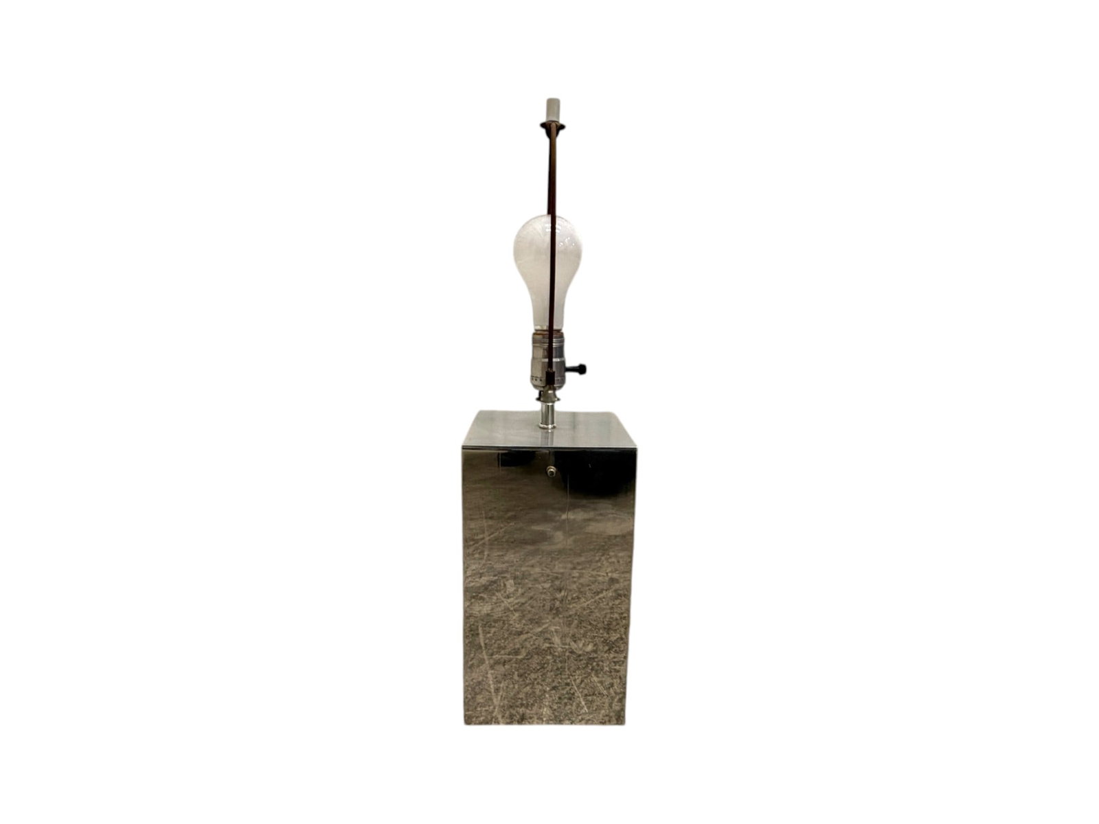 Modern Chrome Cube Lamp - 2