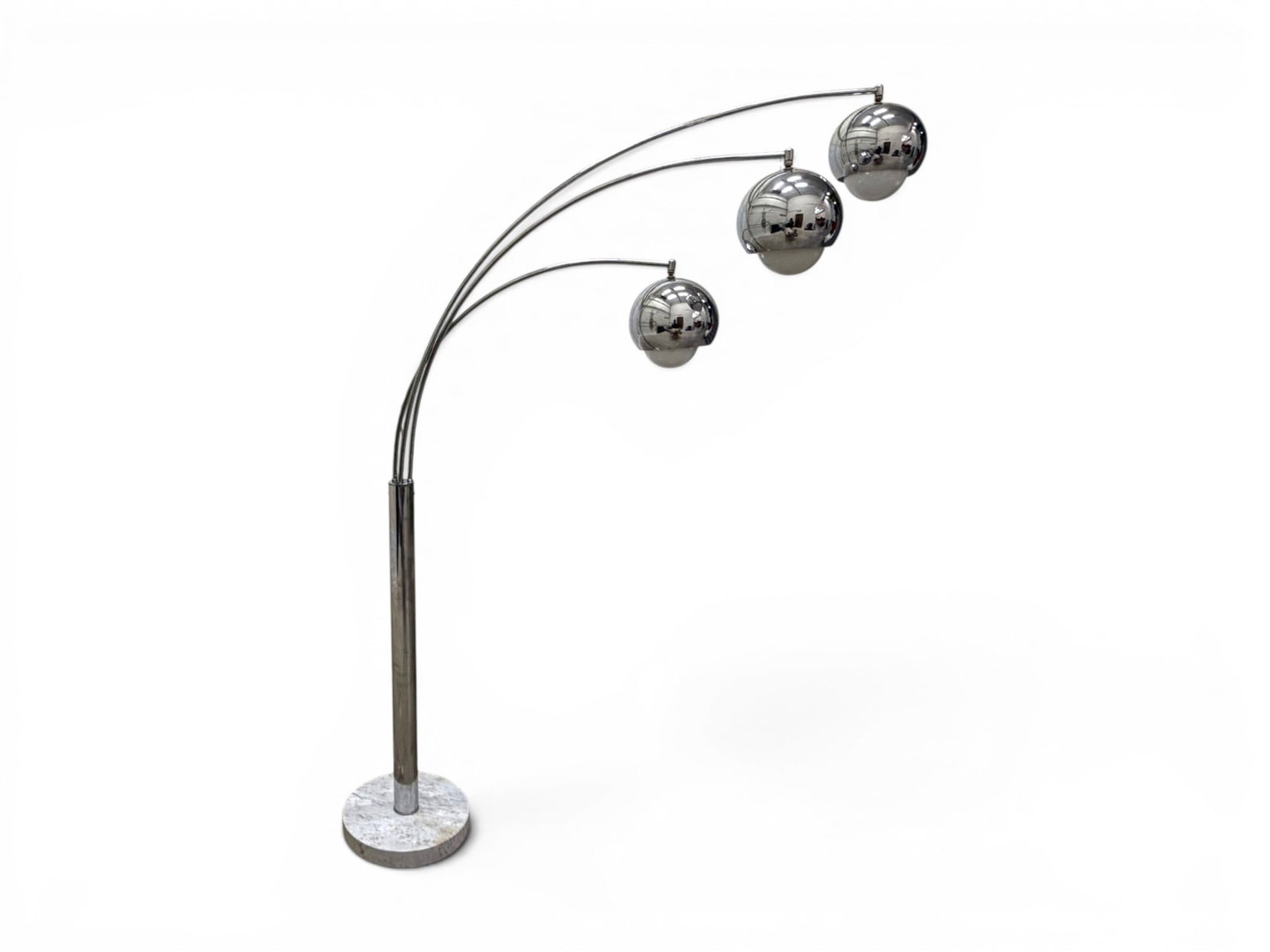 Goffredo Reggiani Style Chrome & Marble Floor Lamp (1 of 10)
