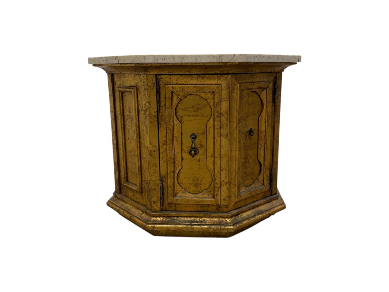 Octagonal Table with Travertine Top - 3