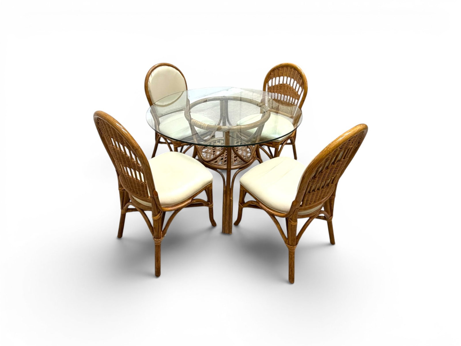 5 Piece Bamboo Rattan Dining Set Table & 4 Chairs (1 of 20)