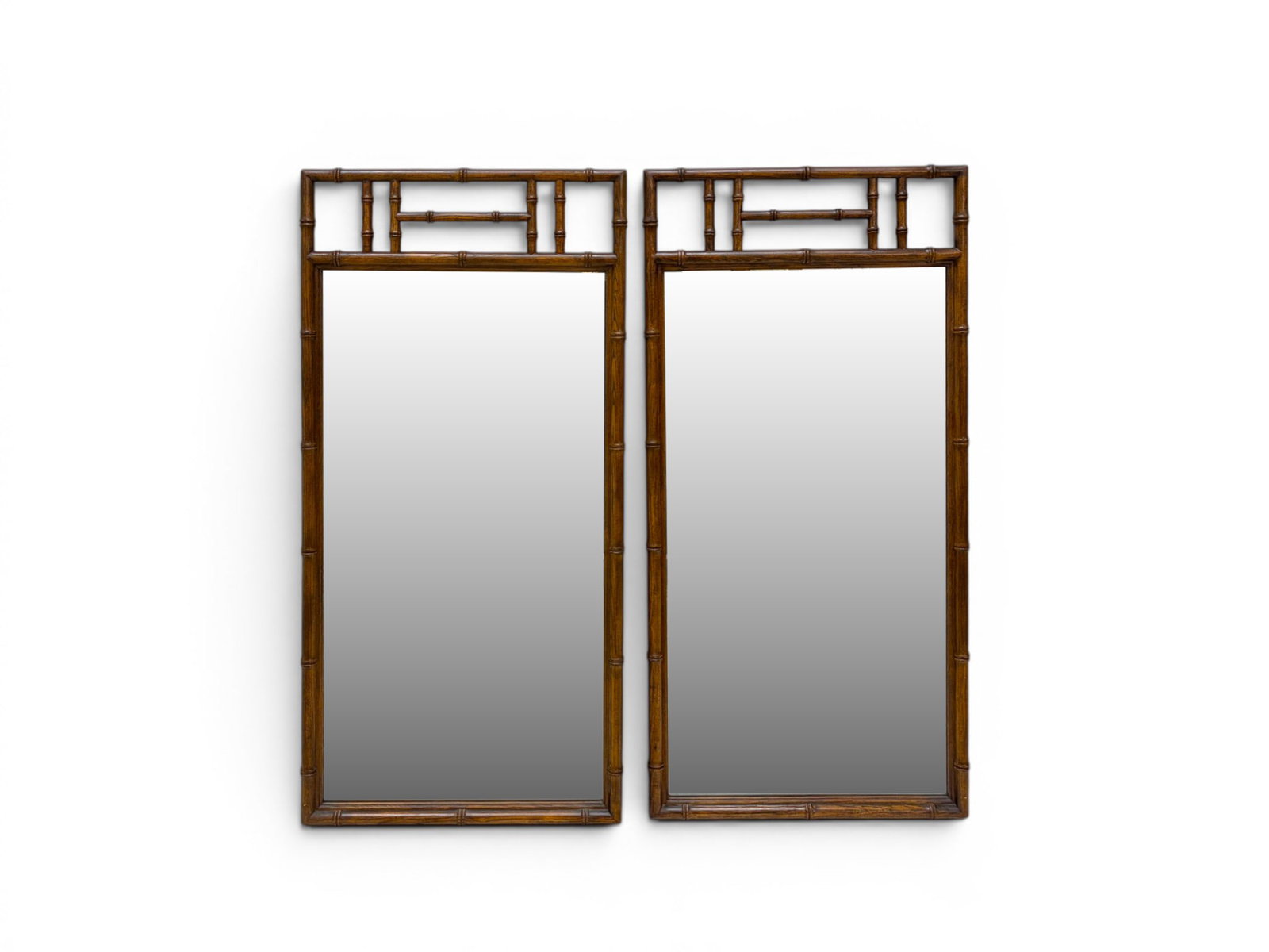 Pair of Henredon Faux Bamboo Mirrors (1 of 5)
