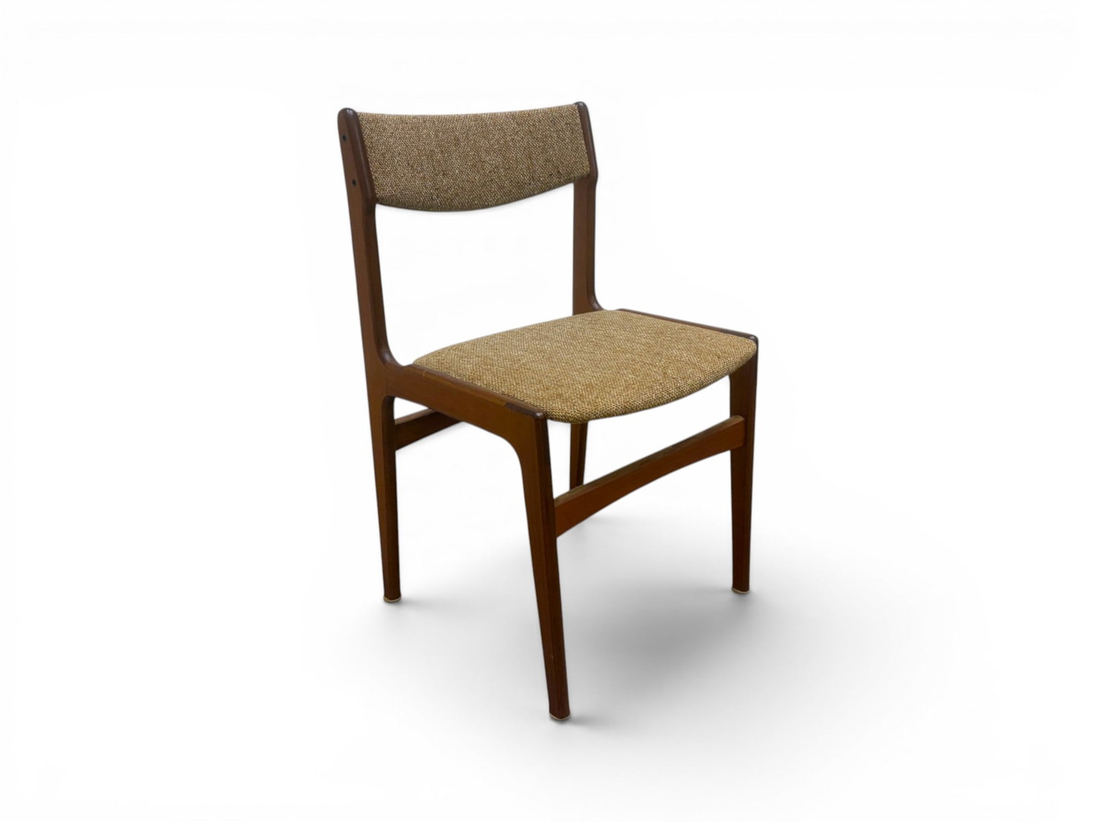 Danish Teak Side Chair: Danish teak side chair. Stamped Made in Denmark on the underside. Dimensions: H: 32.25" W: 19" D: 19", seat 18"
