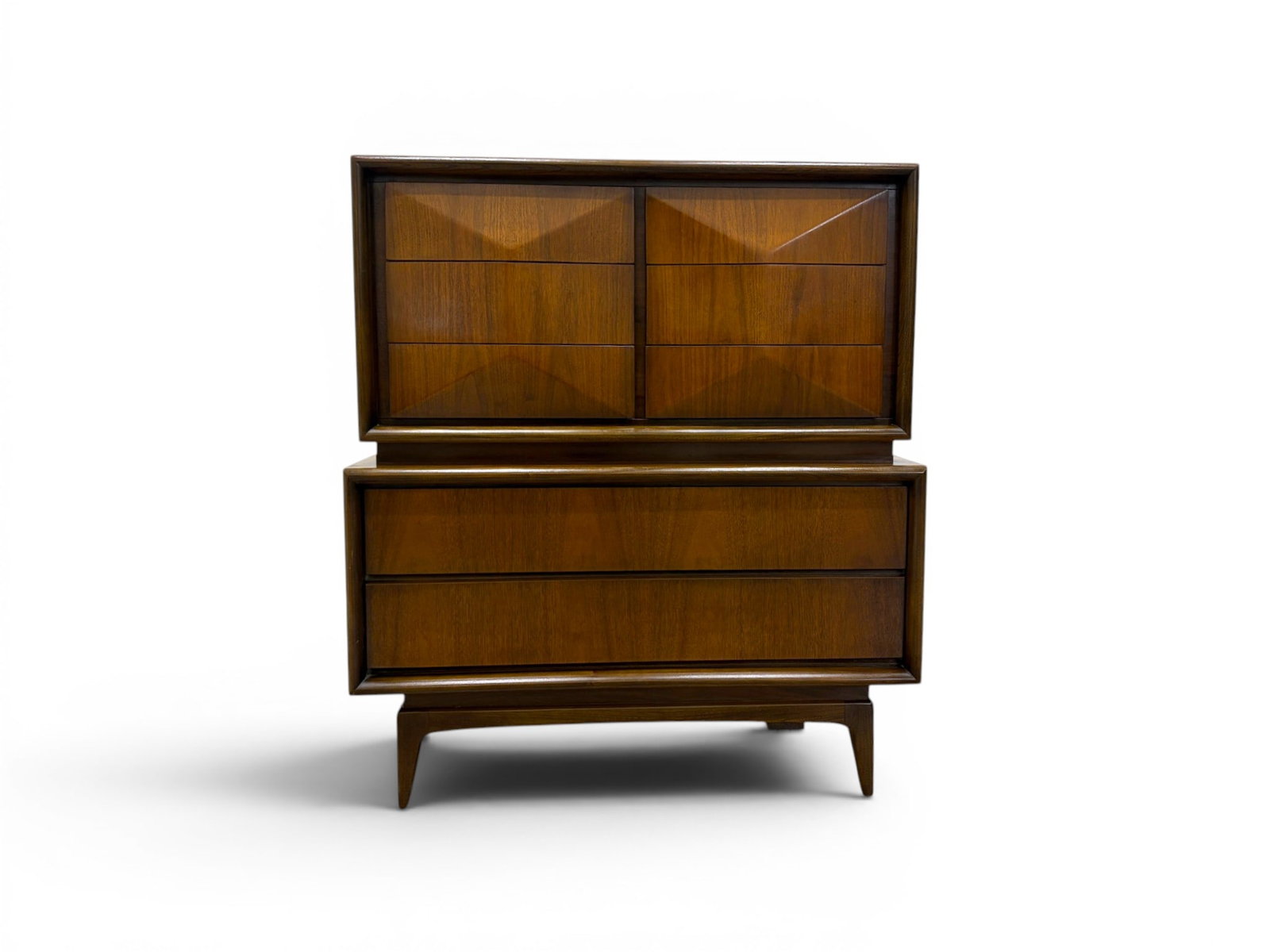 United Diamond Front Mid-Century High Chest (1 of 10)