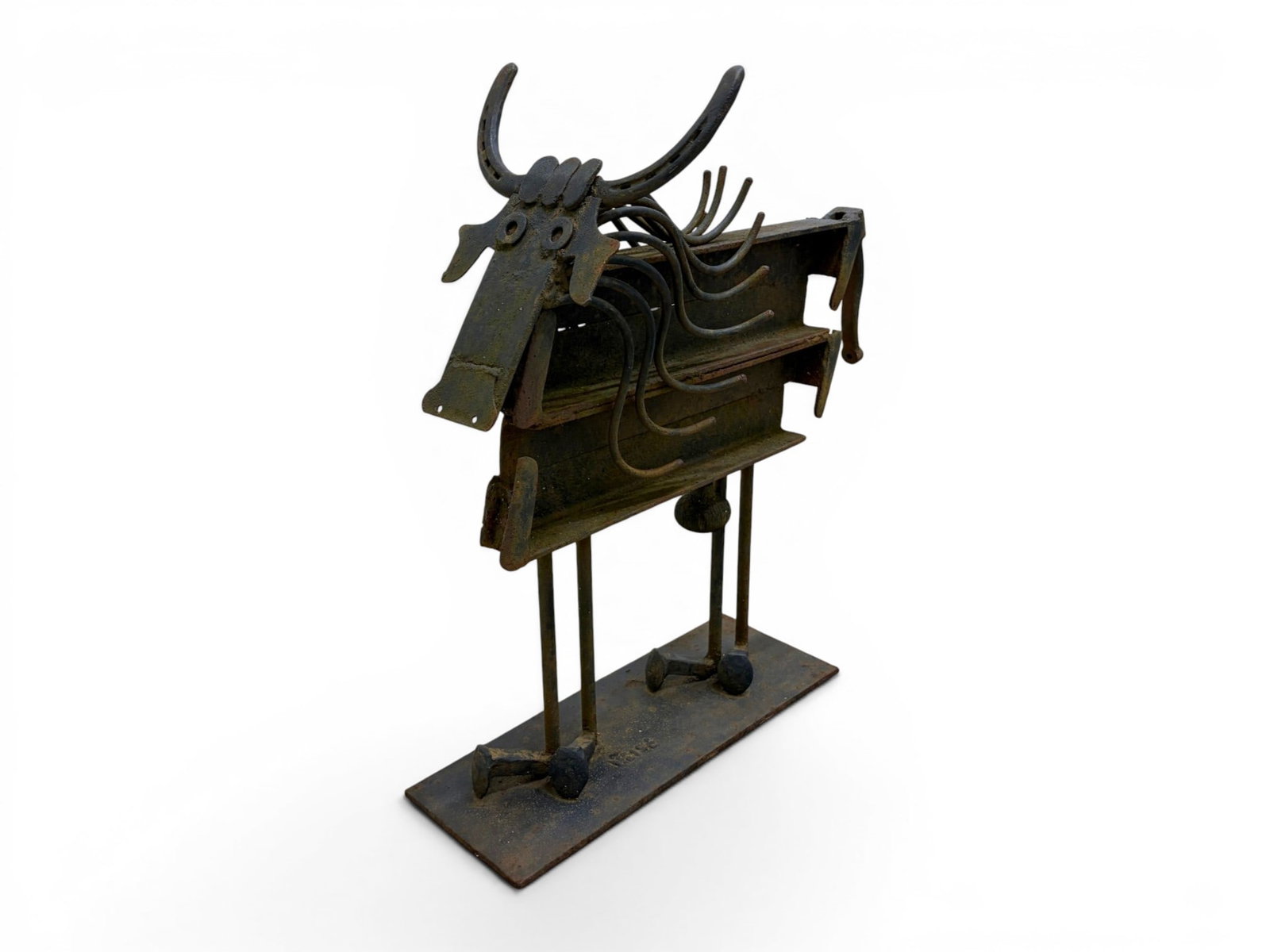 Bill Heise Welded Iron Cow Sculpture (1 of 12)