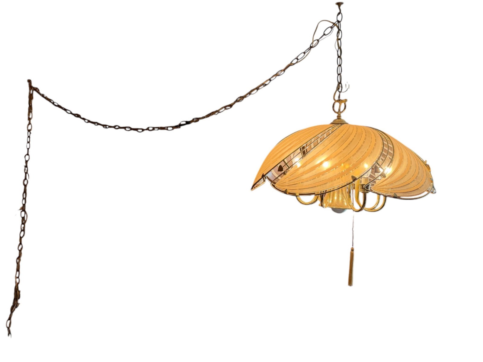 Paolo Venini Murano Glass & Brass Chandelier (1 of 11)