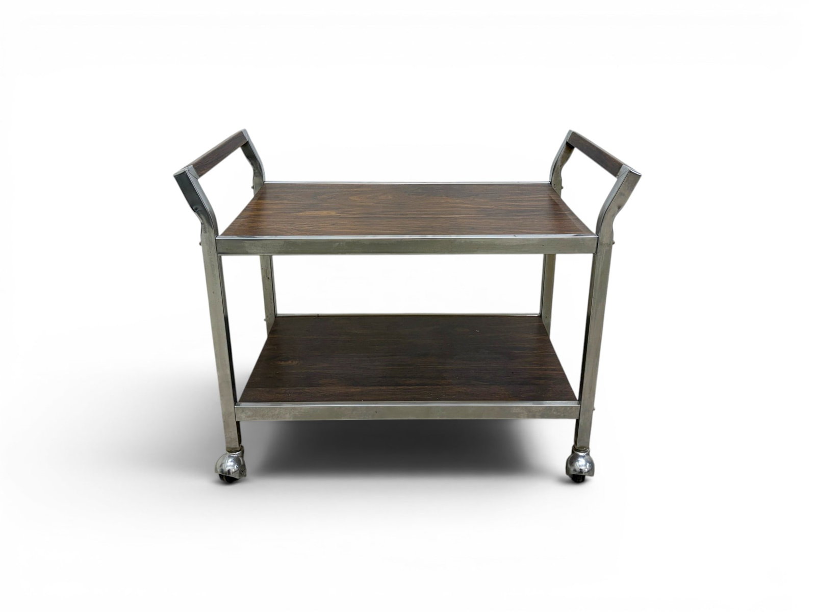 Chrome & Walnut Veneer Bar Cart (1 of 10)