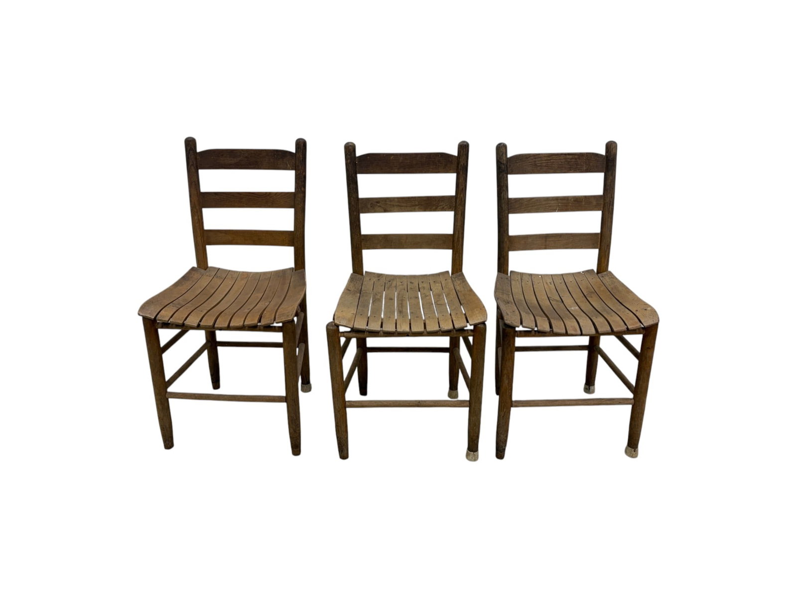 3 Primitive Ladderback Chairs - 3