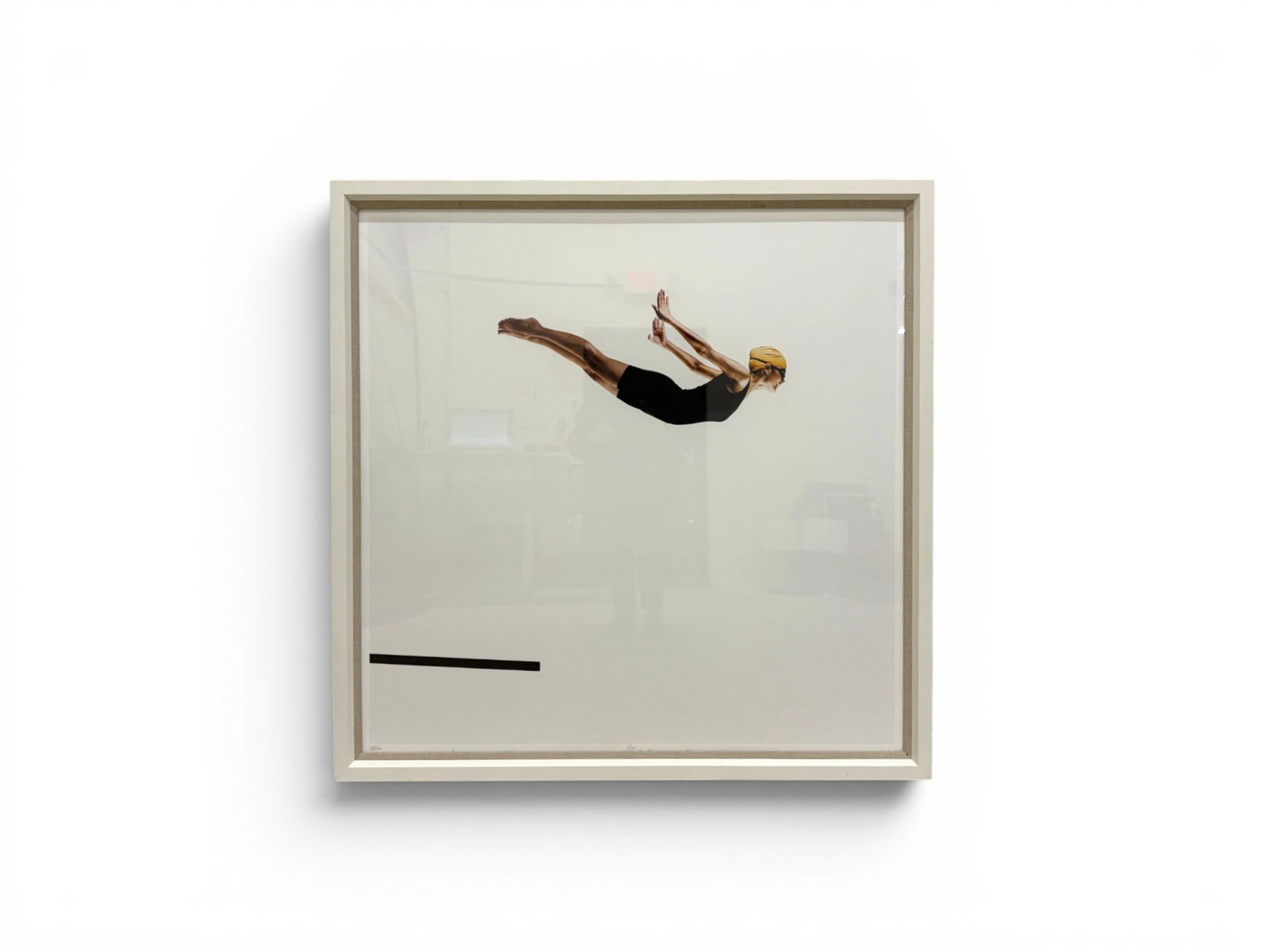 Trowbridge Gallery Giclee Diver: Trowbridge Gallery giclee, Diver. Titled and numbered 00624 in the lower margin, Trowbridge blindstamp lower right, and with label on verso. Sight size 39" x 39" Dimensions with frame: H: 42.75"