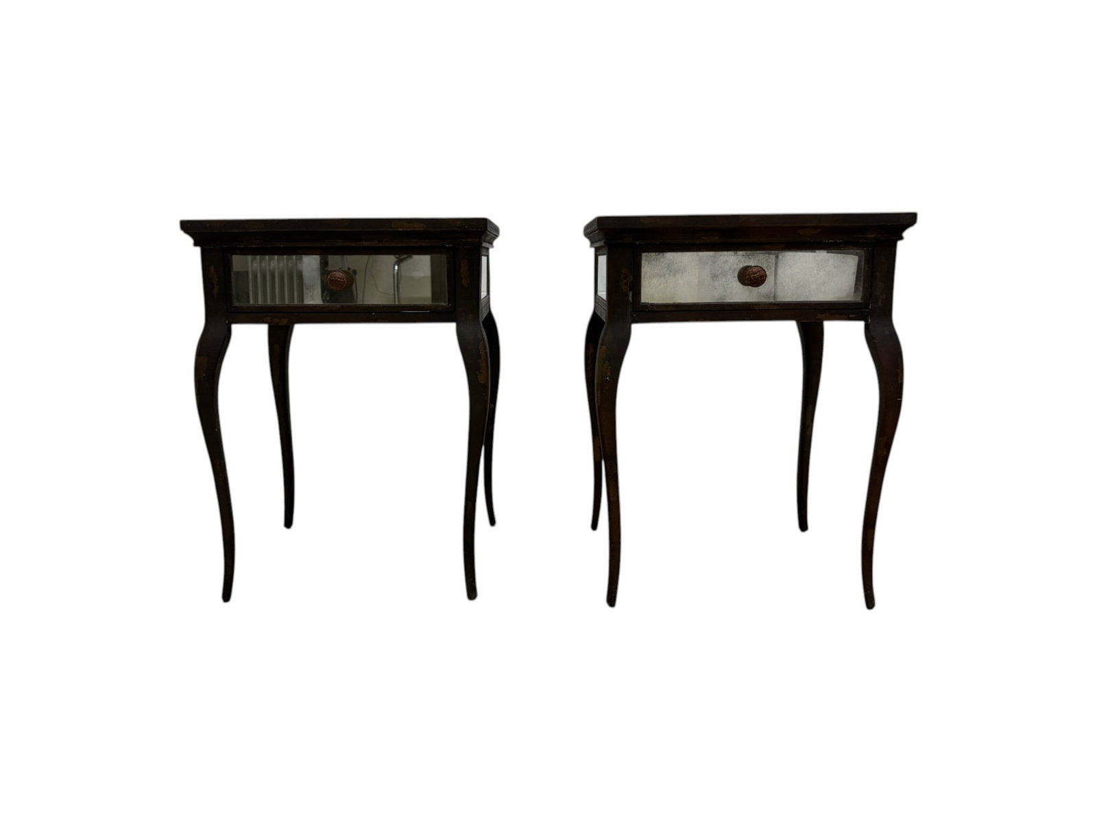 Pair Uttermost Mirrored Nightstands - 3