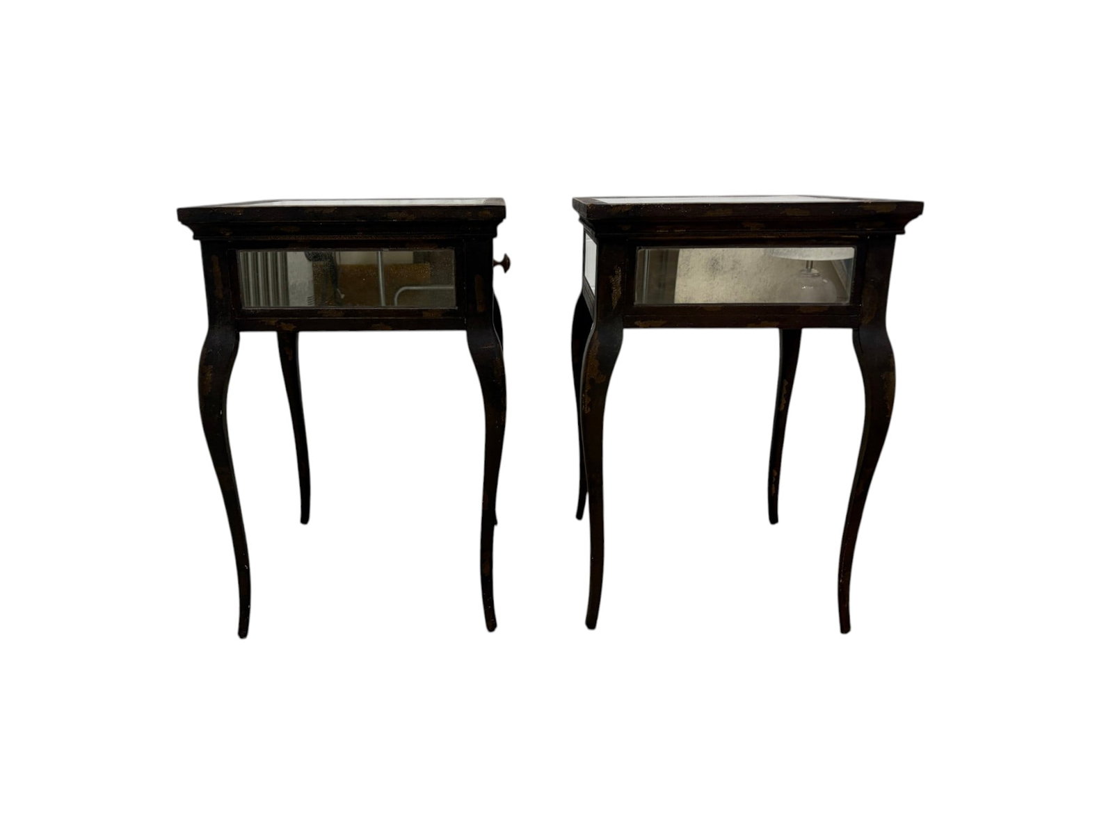 Pair Uttermost Mirrored Nightstands - 4