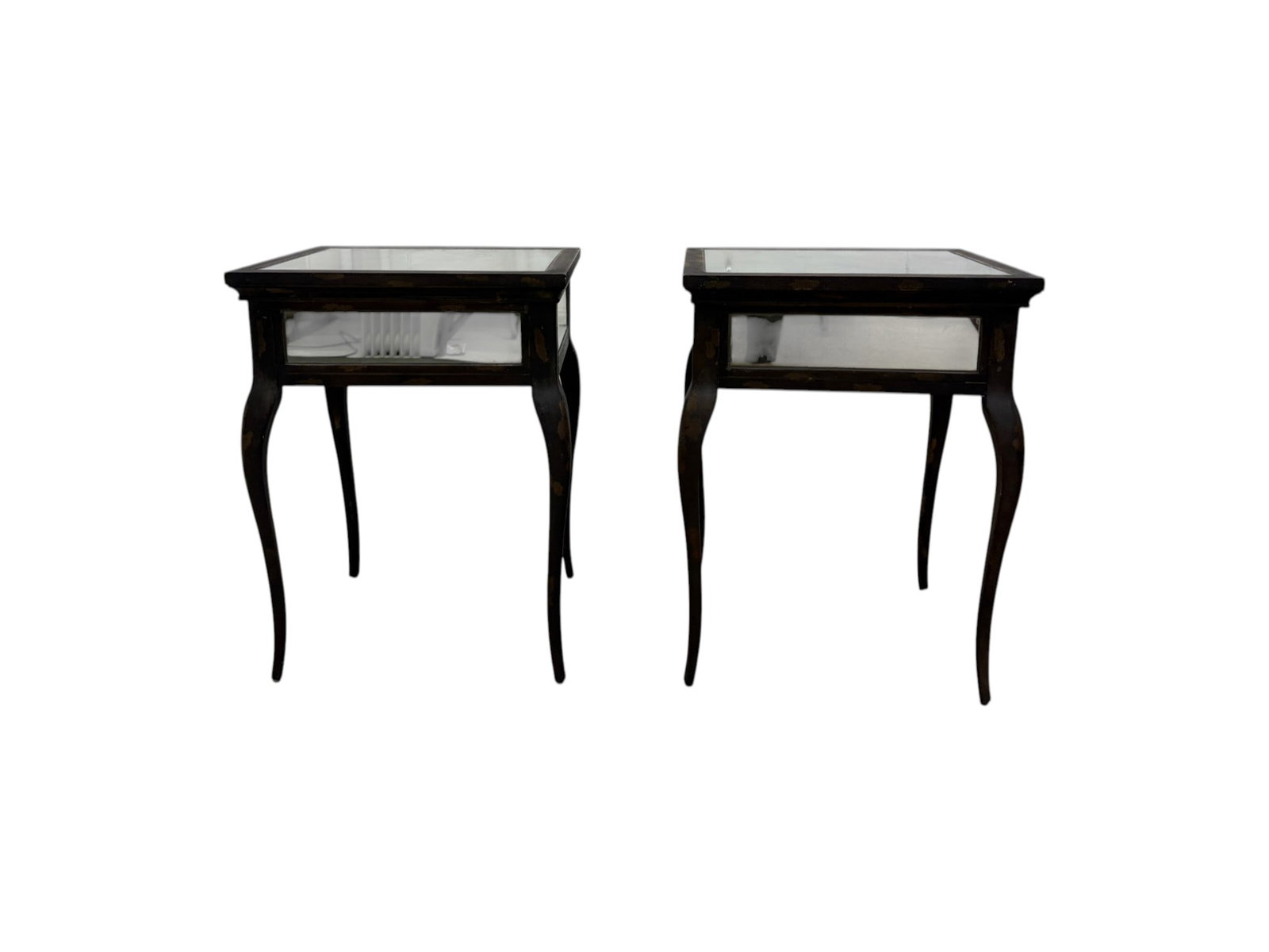 Pair Uttermost Mirrored Nightstands - 5