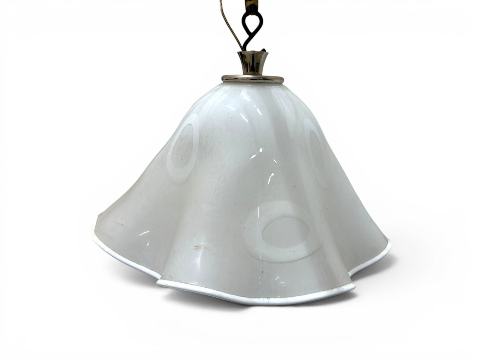 Murano Glass Handkerchief Chandelier: Murano glass handkerchief hanging light fixture. Unsigned. Dimensions: H: 21.5" W: 22.75" D: 22.75"