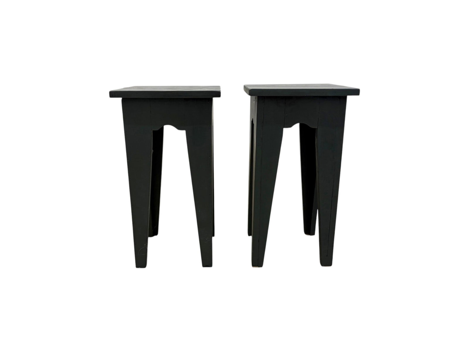 Pair Primitive Style Painted Stands - 2