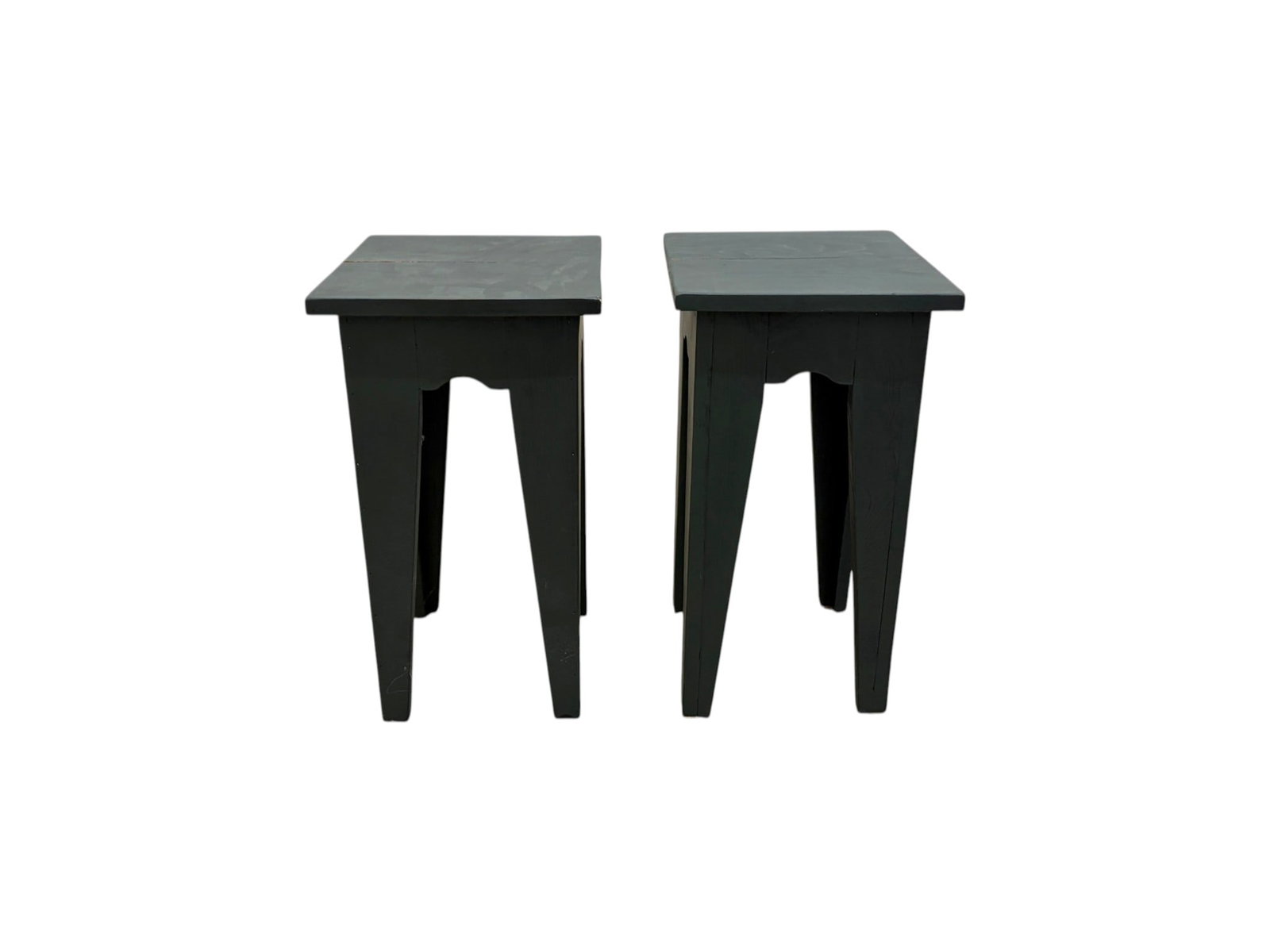 Pair Primitive Style Painted Stands - 3