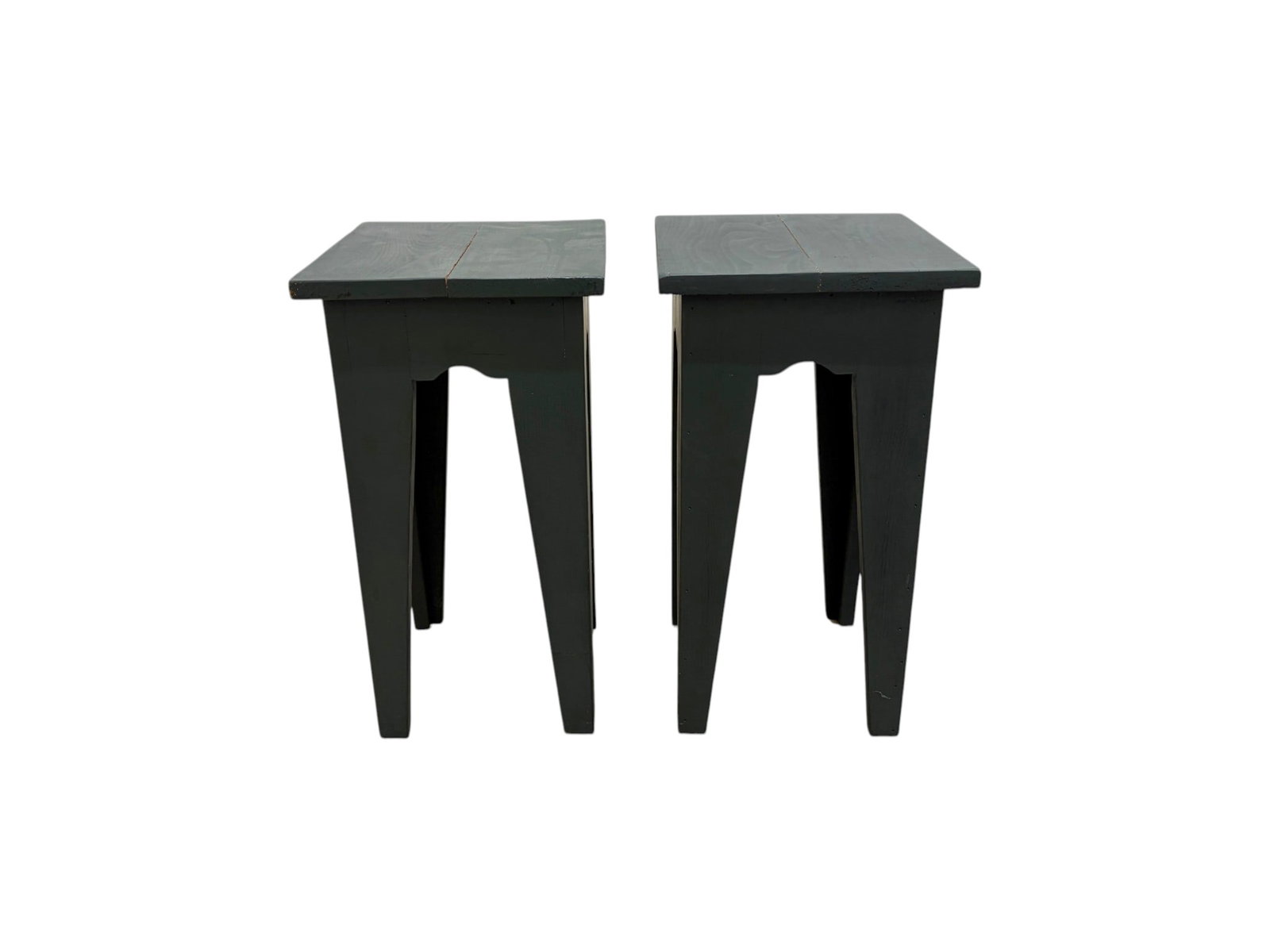 Pair Primitive Style Painted Stands - 4