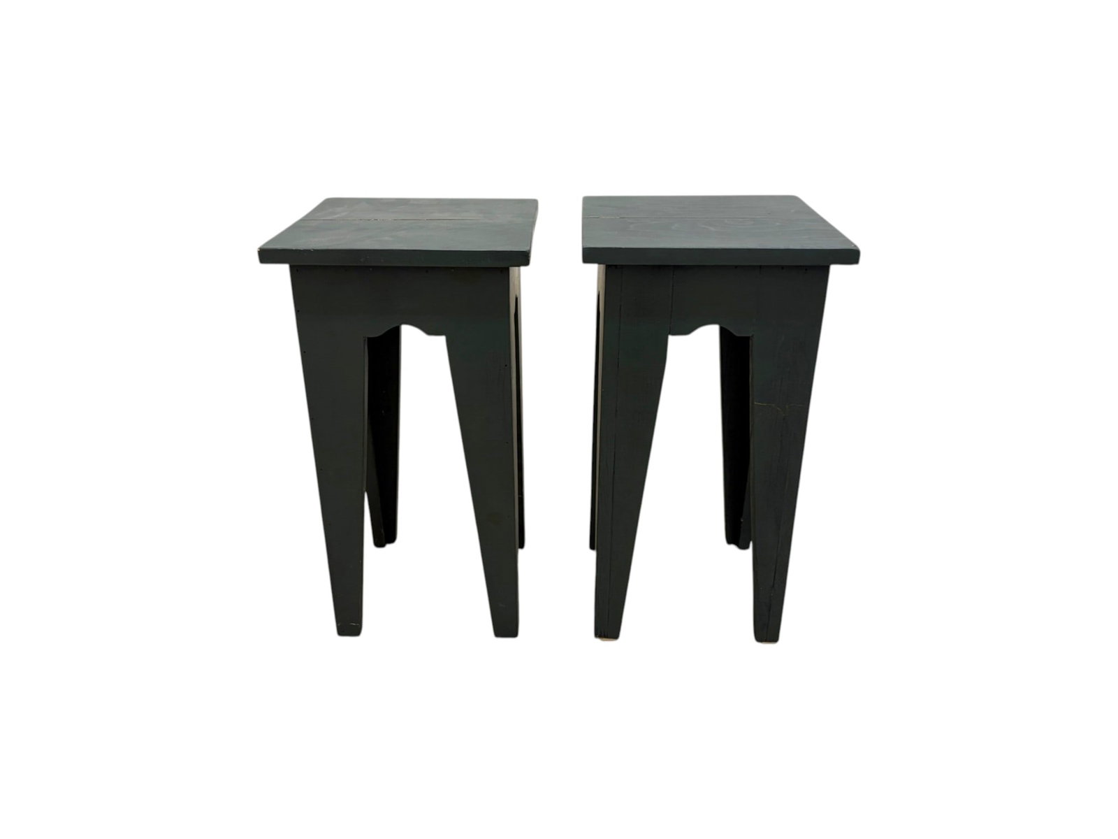 Pair Primitive Style Painted Stands - 5