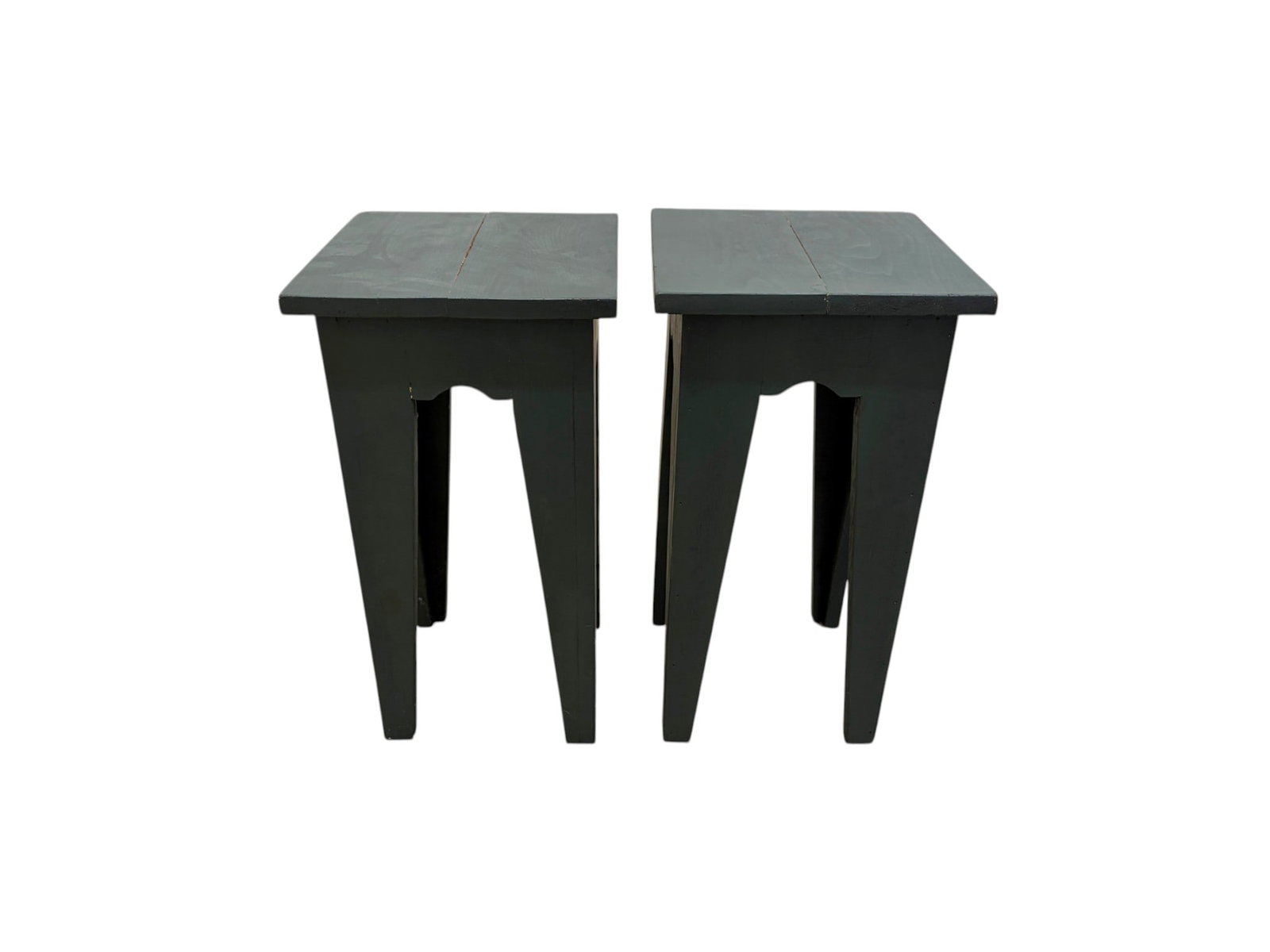 Pair Primitive Style Painted Stands - 6