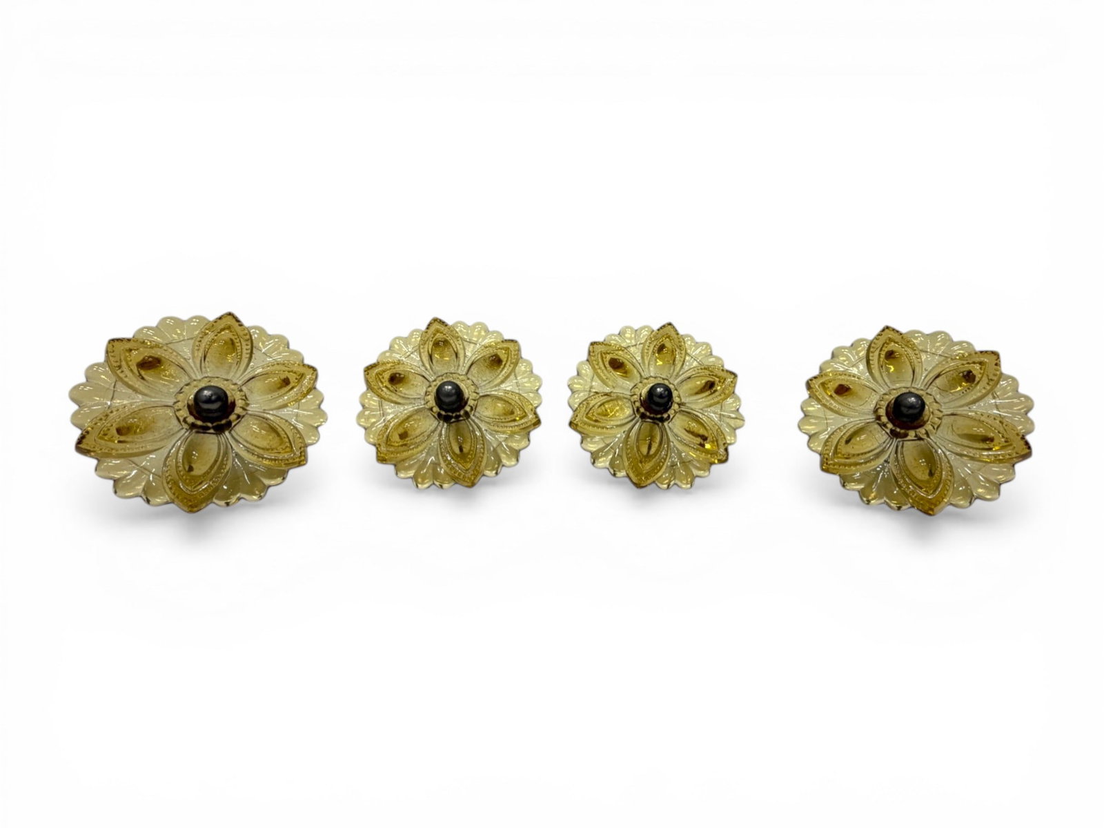 4 Amber Sandwich Glass Curtain Tiebacks (1 of 6)