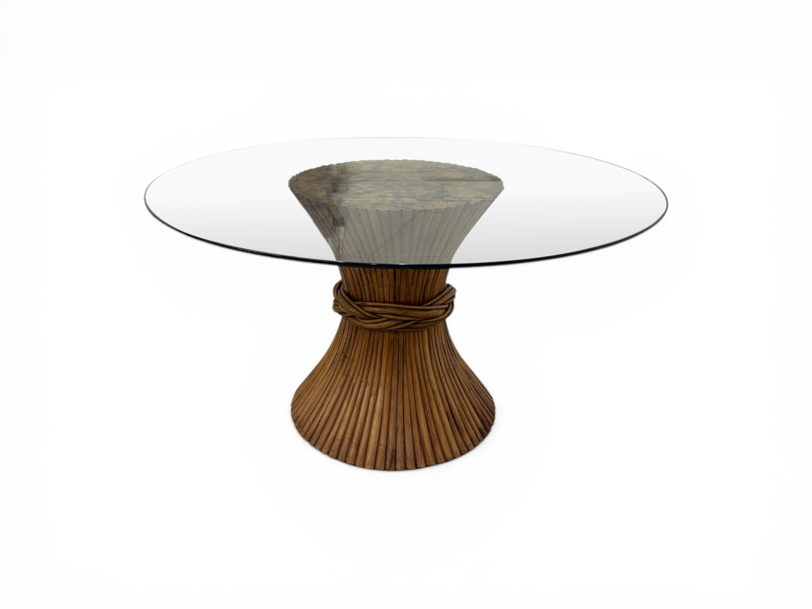 Attr. McGuire Sheaf of Wheat Rattan Dining Table (1 of 11)
