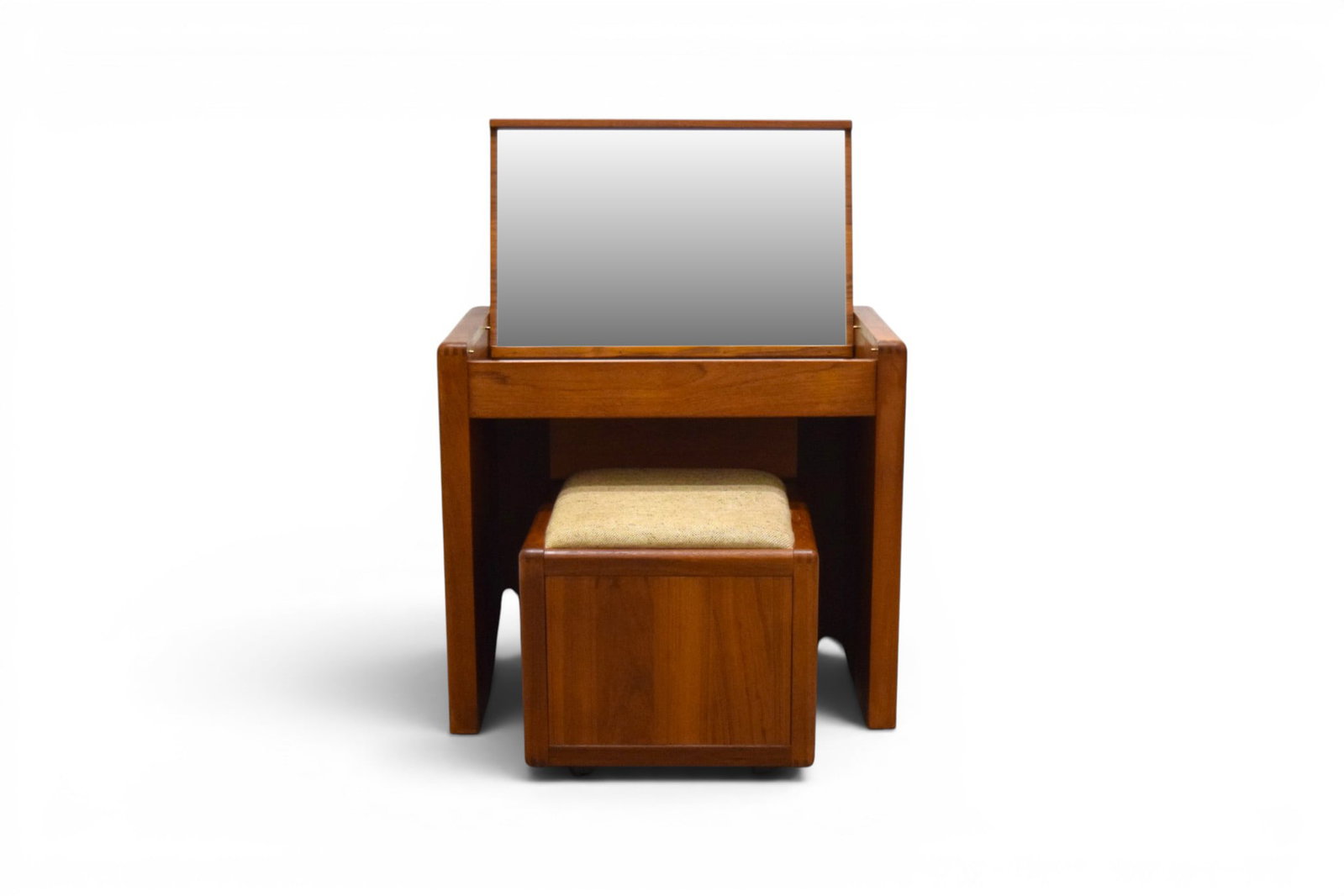 Danish Style Vanity & Stool With Storage (1 of 18)