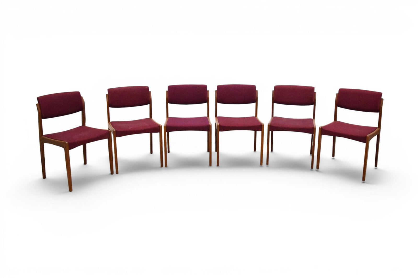 6 H.W. Klein for Bramin Danish Dining Chairs: H.W. Klein for Bramin Mobler, set of 6 Danish modern teak dining chairs. All with Bramin labels with Danish control marks on the undersides. Dimensions: H: 30.75" W: 19" D: 20.5", seat height 18"