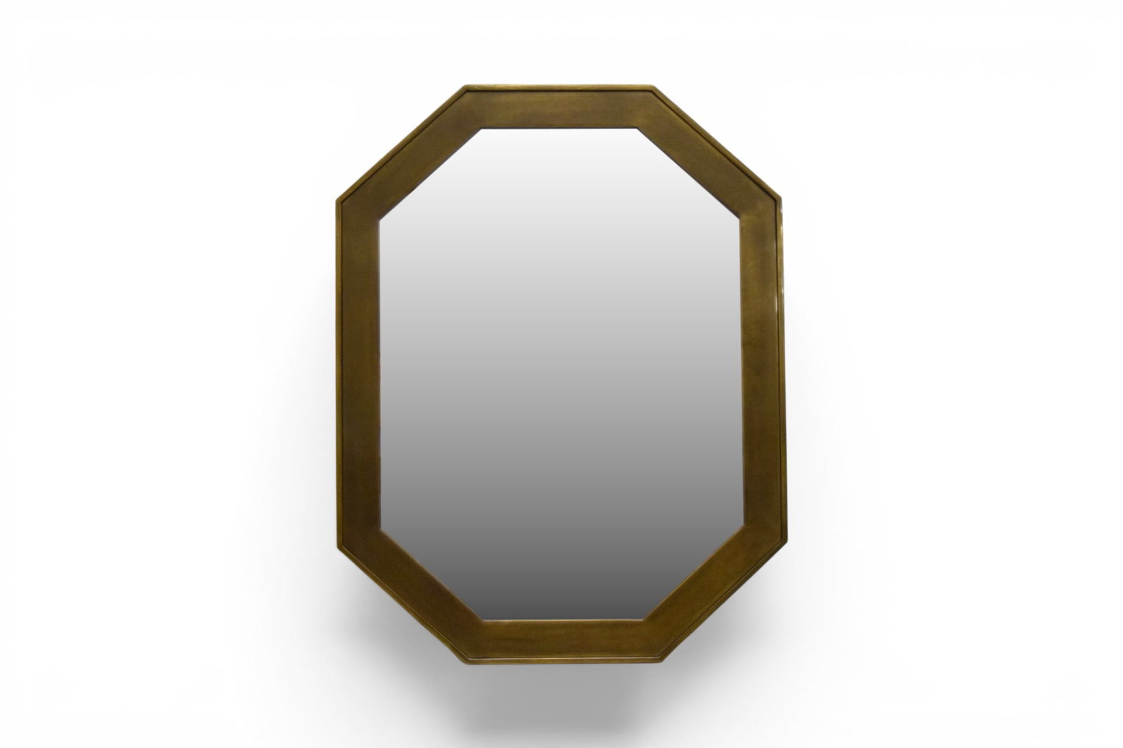 Mastercraft Octagonal Brass Mirror: A Mastercraft Octagonal Brass Mirror Unsigned. Dimensions: H: 37.5" W: 28.75" D: 1.125"