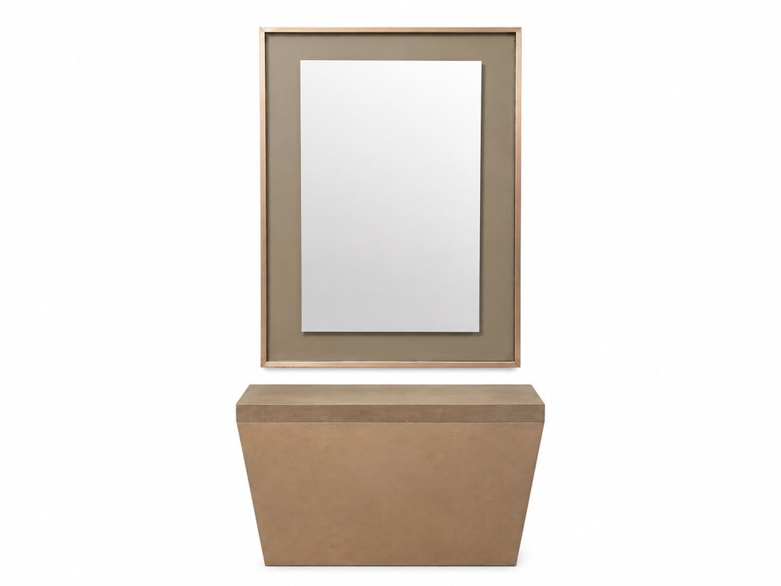 Mid-Century Modern Style Wall Console With Mirror (1 of 13)