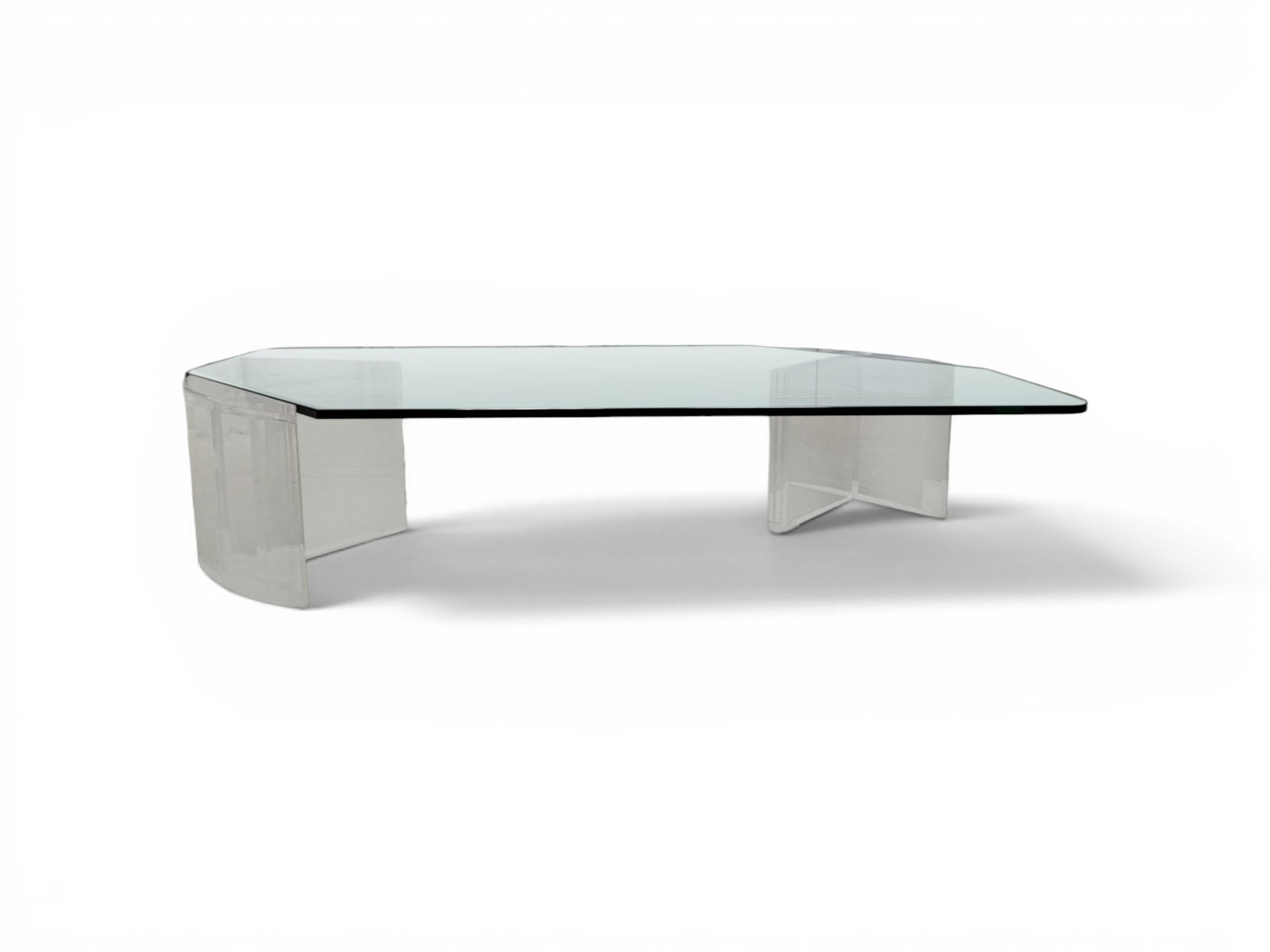 Sculpted Lucite & Glass Coffee Table (1 of 12)