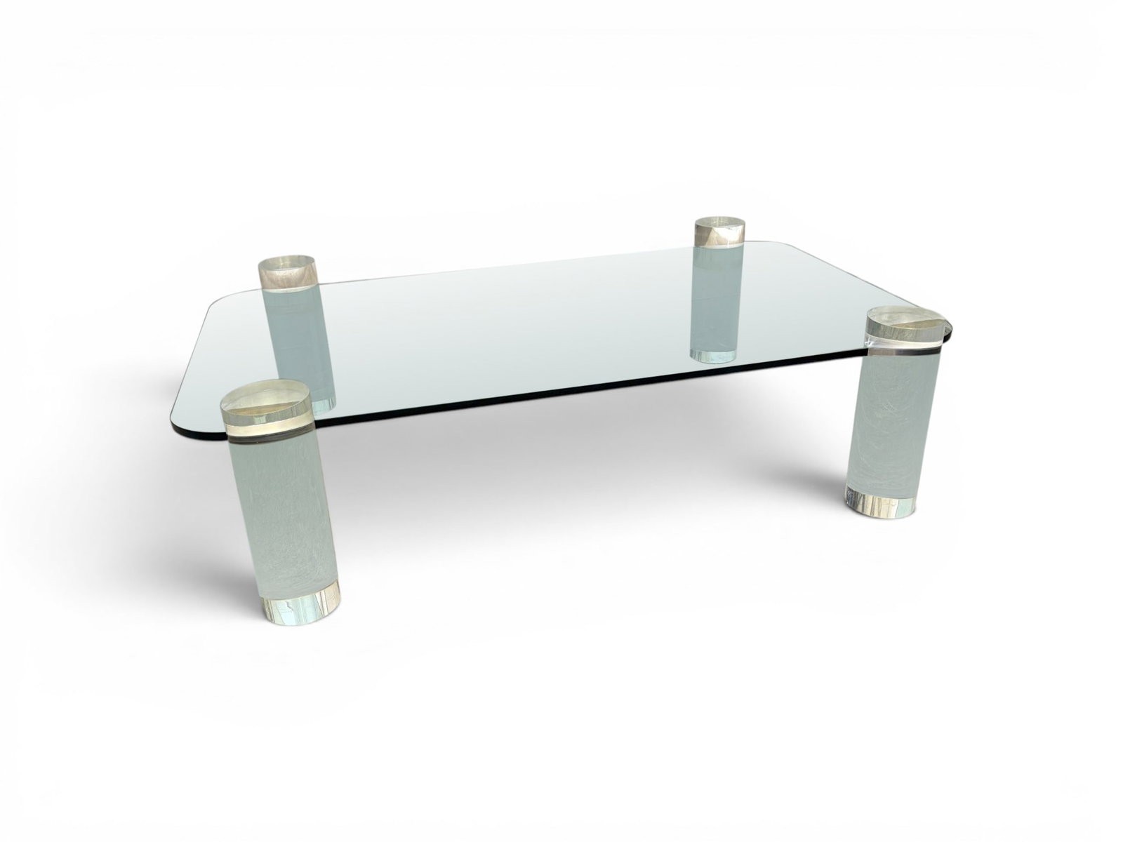 Karl Springer Style Lucite & Glass Coffee Table (1 of 12)