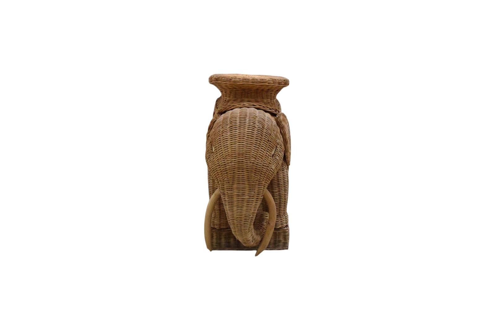 Wicker Elephant Side Table - 2