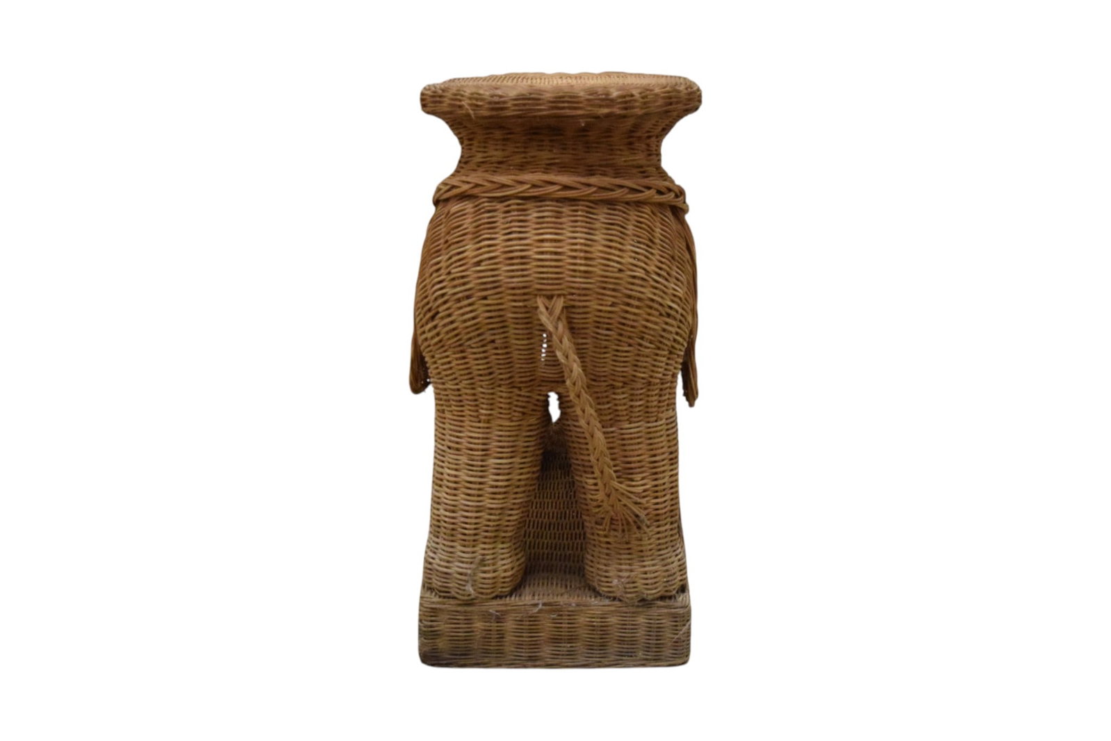 Wicker Elephant Side Table - 4