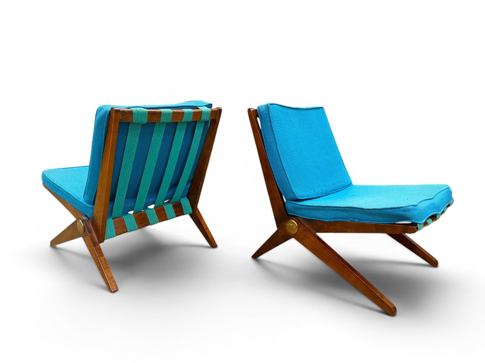 Pair of Pierre Jeanneret for Knoll Scissor Chairs (1 of 15)