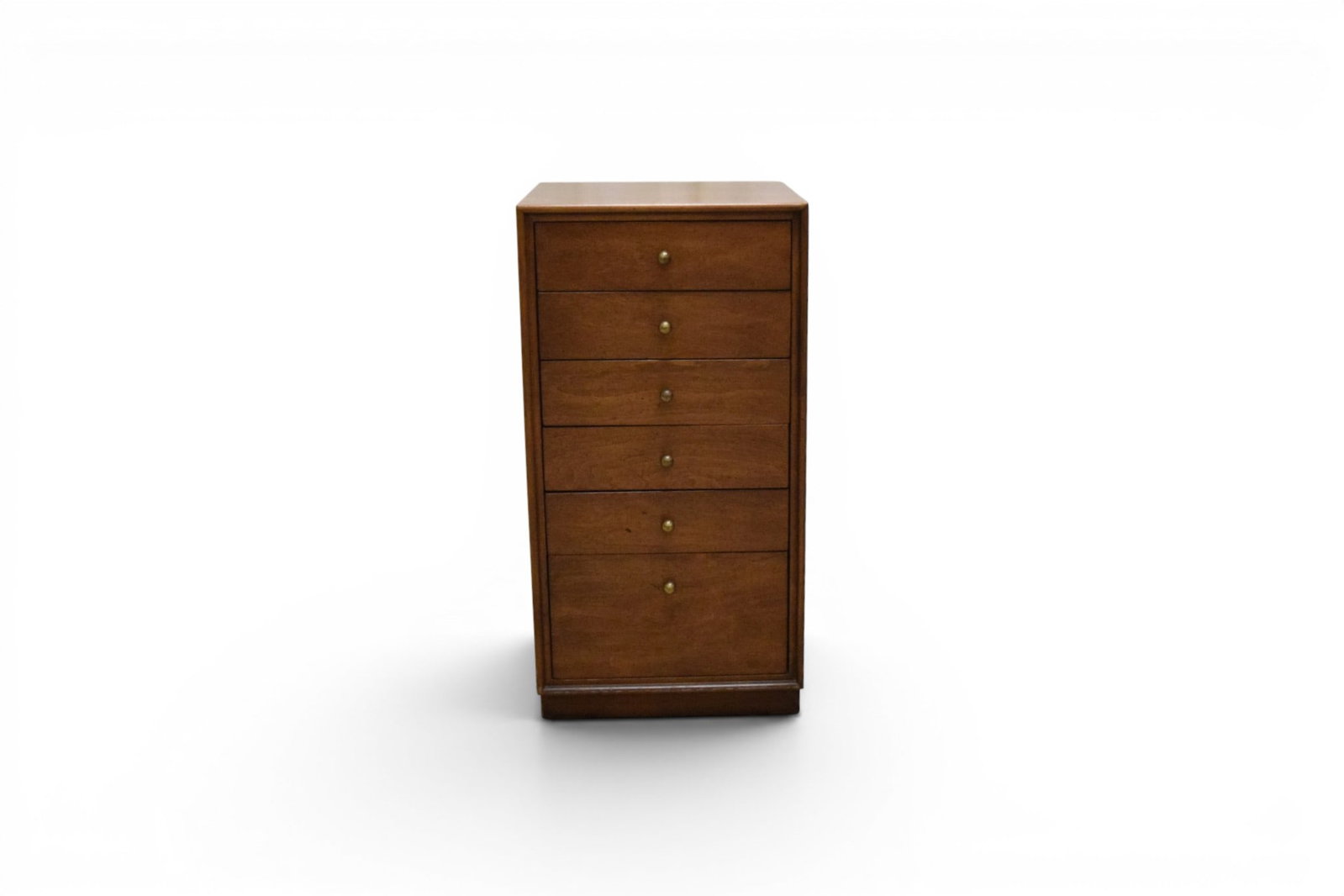 Mid-Century Modern Jewelry Chest: Mid-century modern 6 drawer jewelry chest. Dimensions: H: 27.375" W: 14" D: 14"