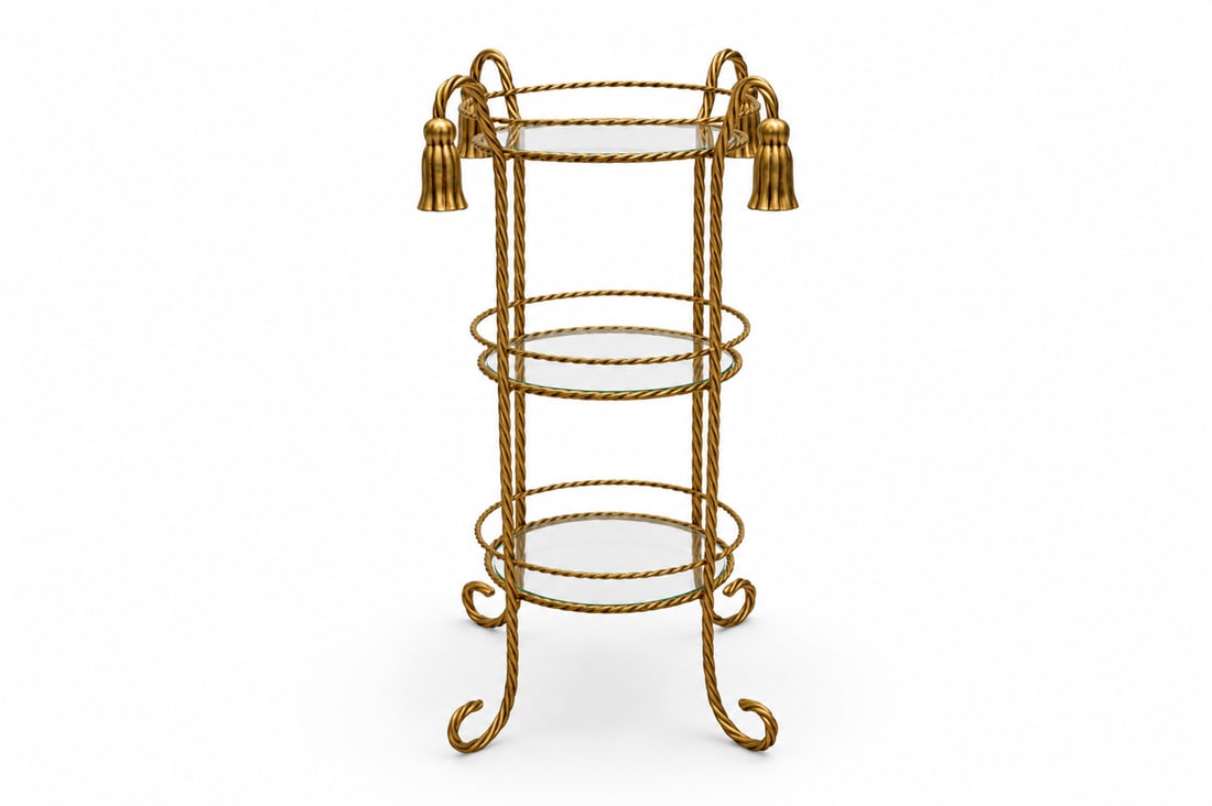 3 Tier Brass Rope Coffee Table (1 of 9)