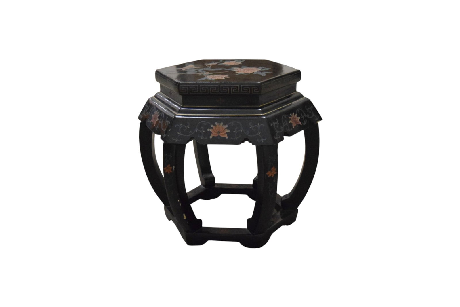 Chinese Lacquer Stool / Side Table - 4