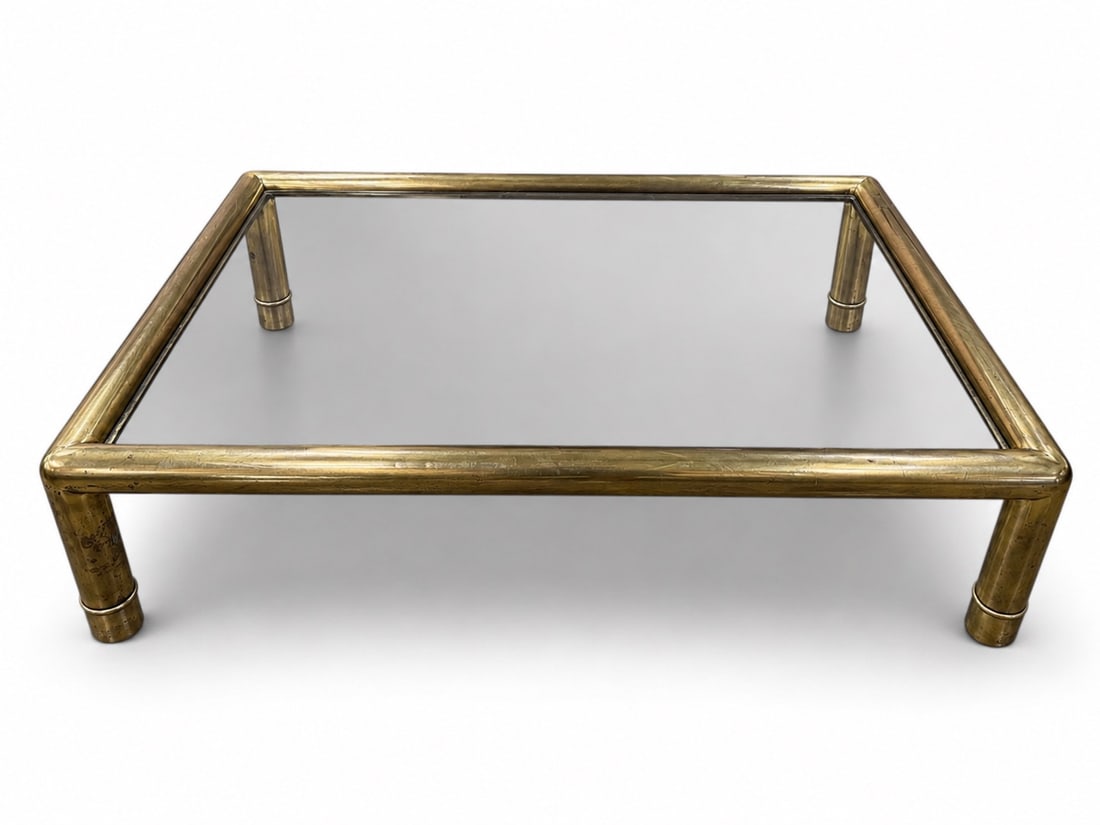 Mastercraft Rectangular Brass Coffee Table - 2