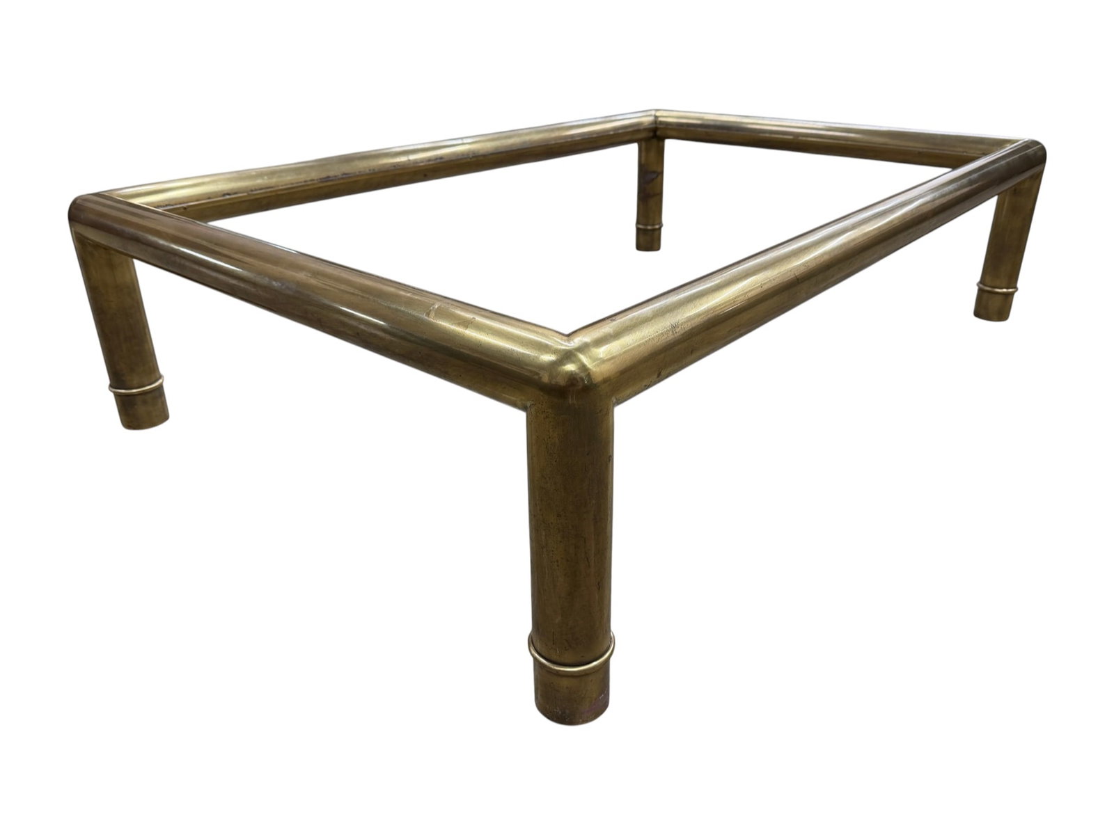 Mastercraft Rectangular Brass Coffee Table - 7