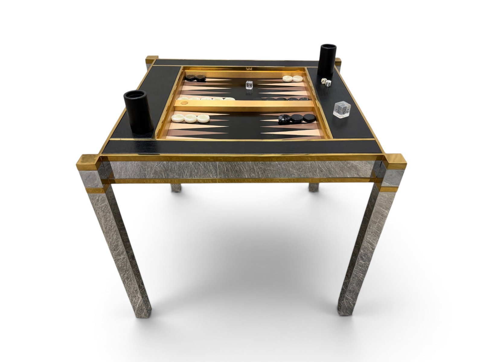 Karl Springer Square Leg Backgammon Game Table - 4