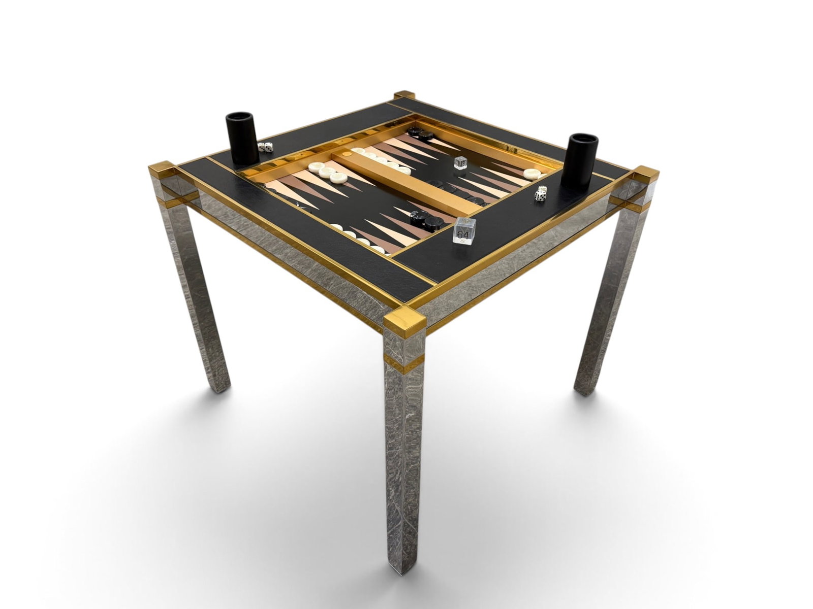 Karl Springer Square Leg Backgammon Game Table - 5