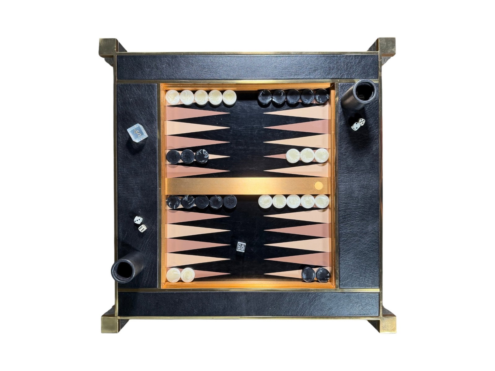 Karl Springer Square Leg Backgammon Game Table - 7