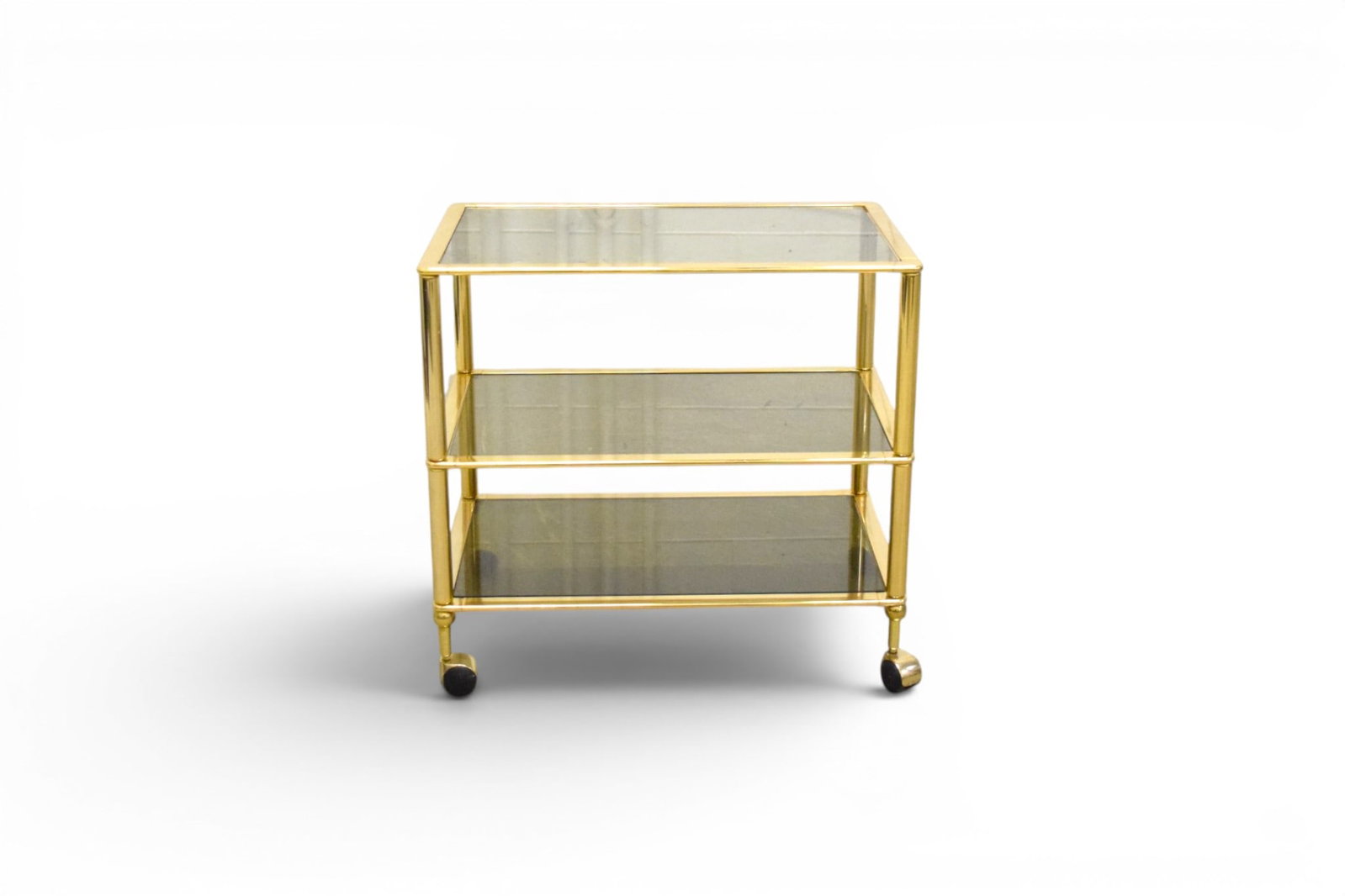 Brass & Smoked Glass 3 Tier Bar Cart (1 of 9)