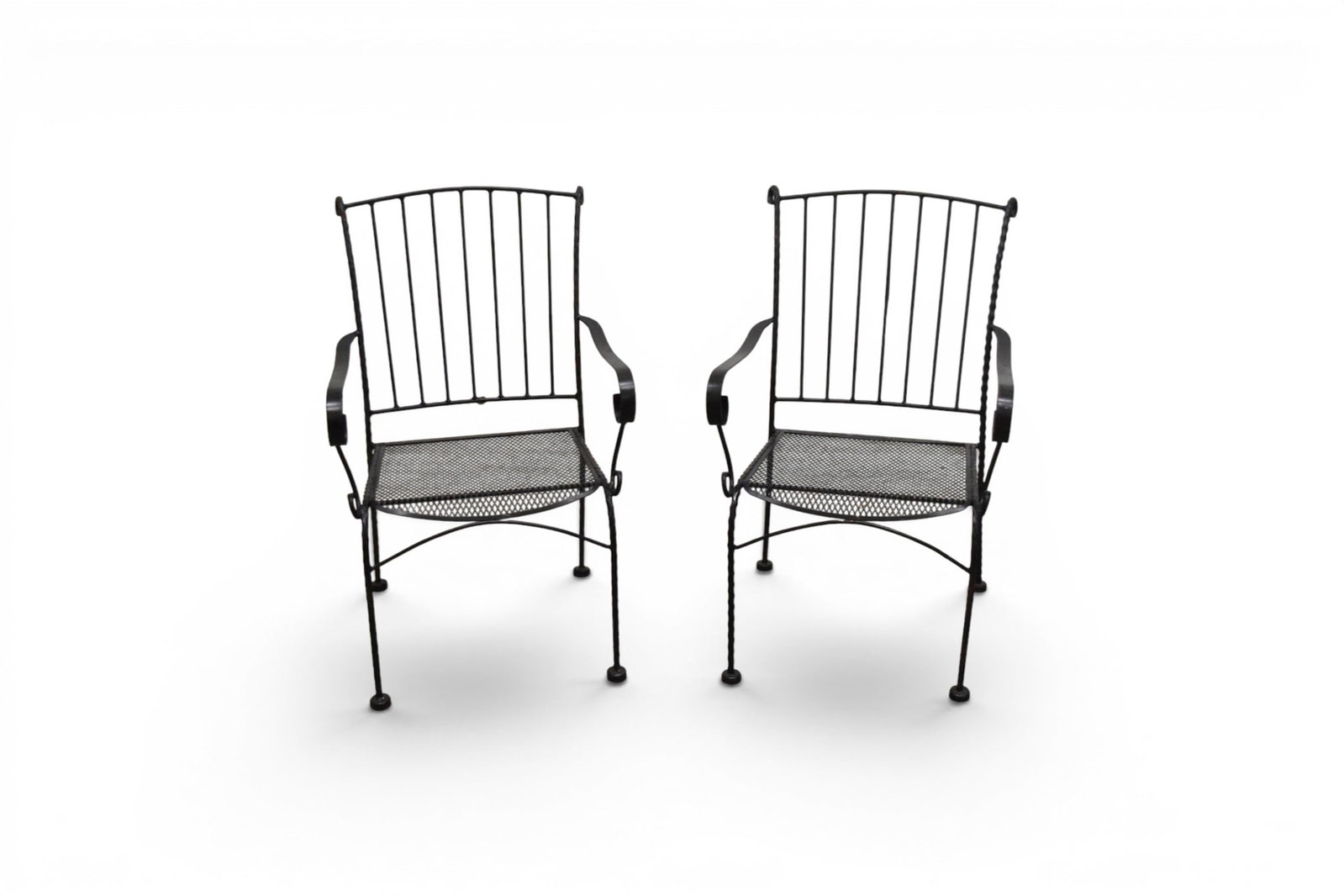 Pair Woodard Style Iron Armchairs (1 of 13)