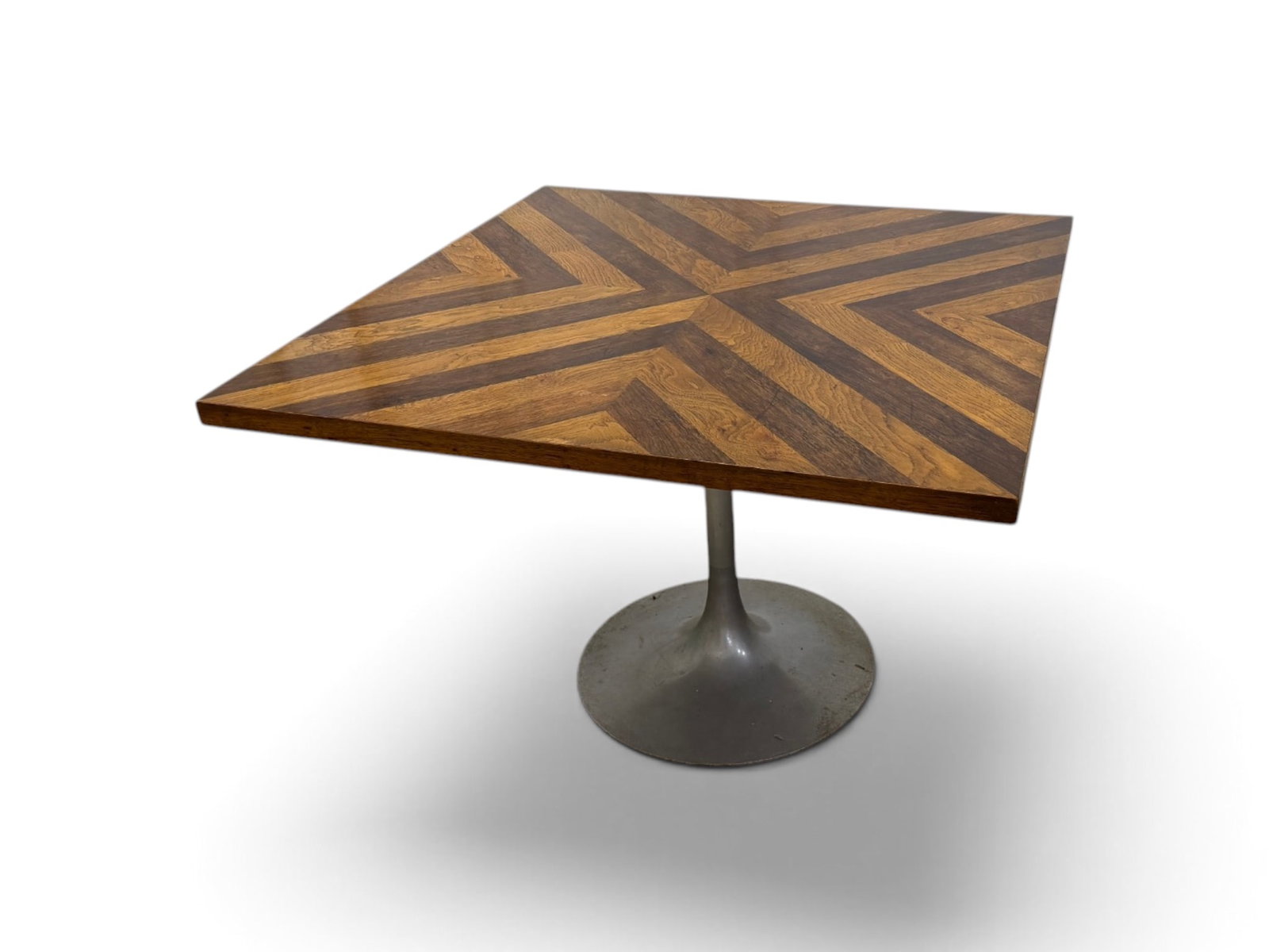 Tulip Table with Chevron Walnut Top (1 of 11)