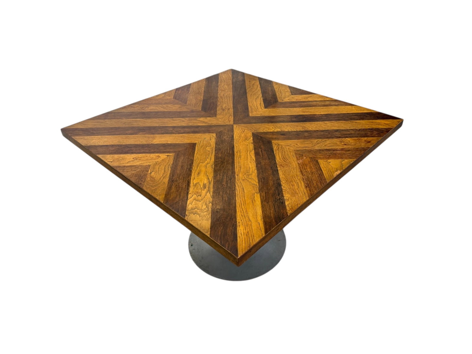 Tulip Table with Chevron Walnut Top - 4