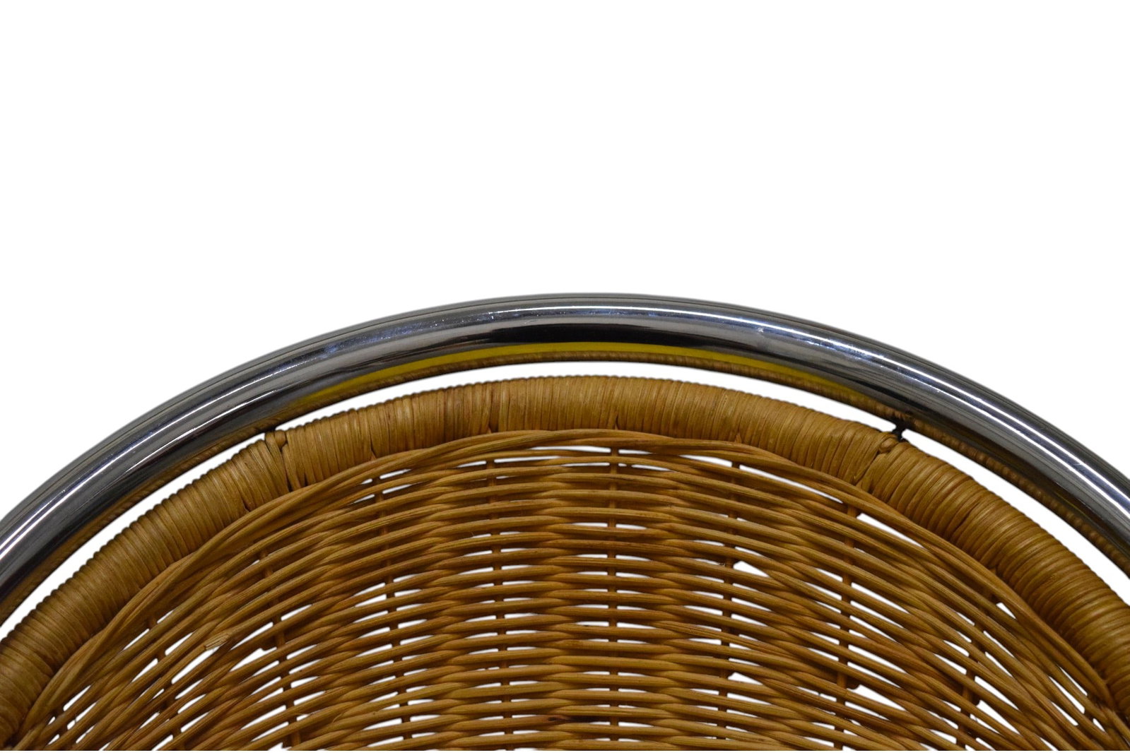 4 Wicker & Chrome Stools - 6